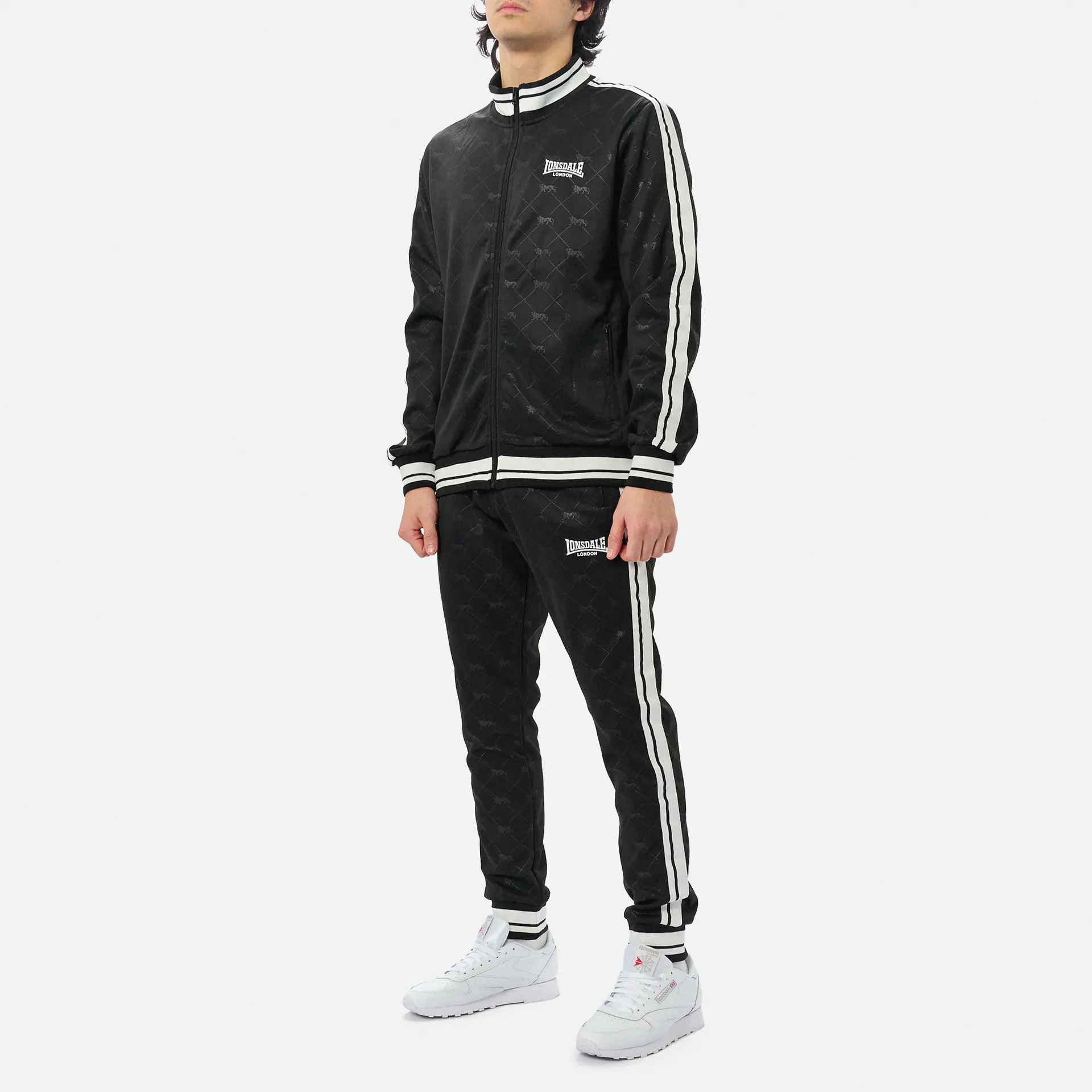 Lonsdale ASHWELL Track Suit Black/White