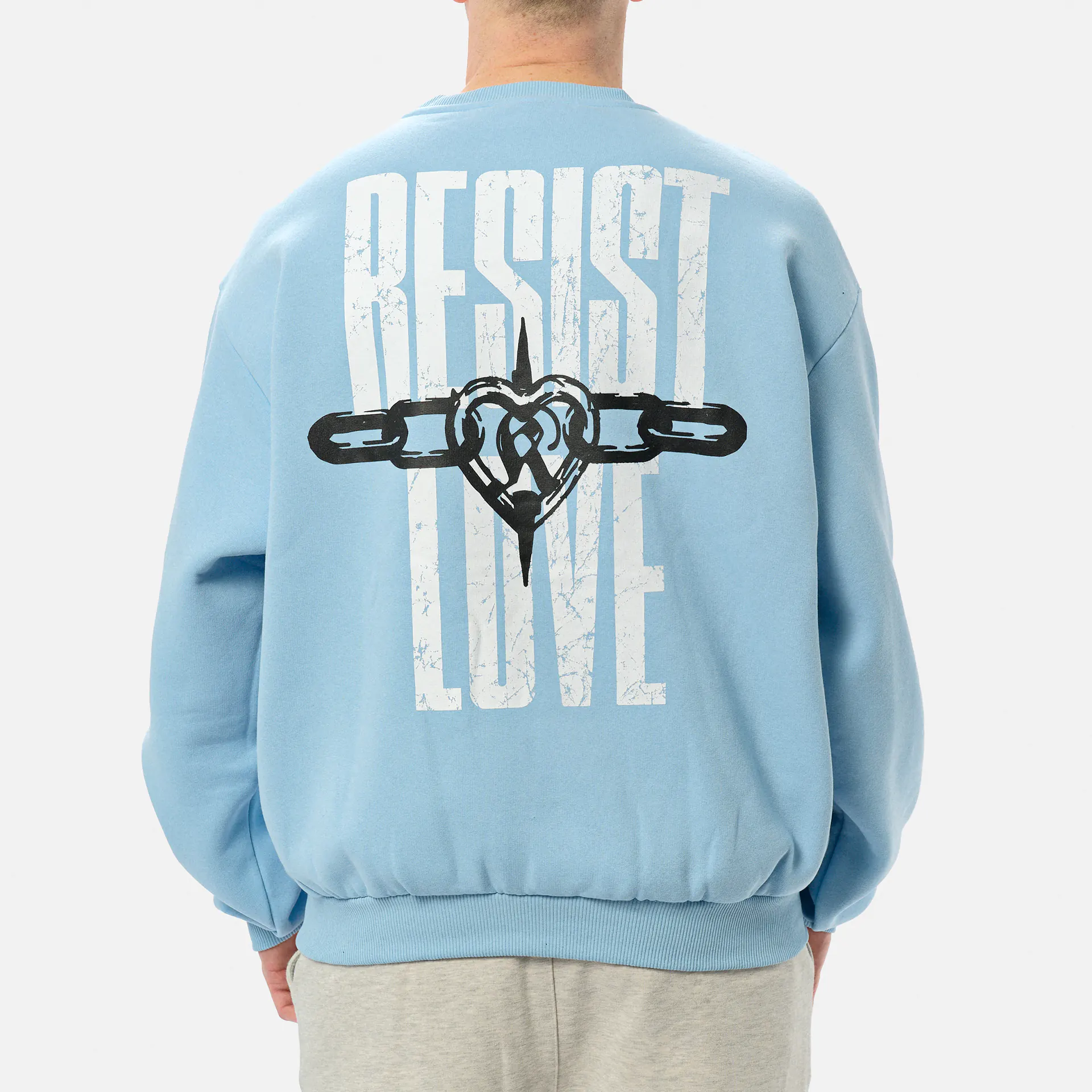 Karl Kani Woven Signature Resist Love Crewneck Light Blue