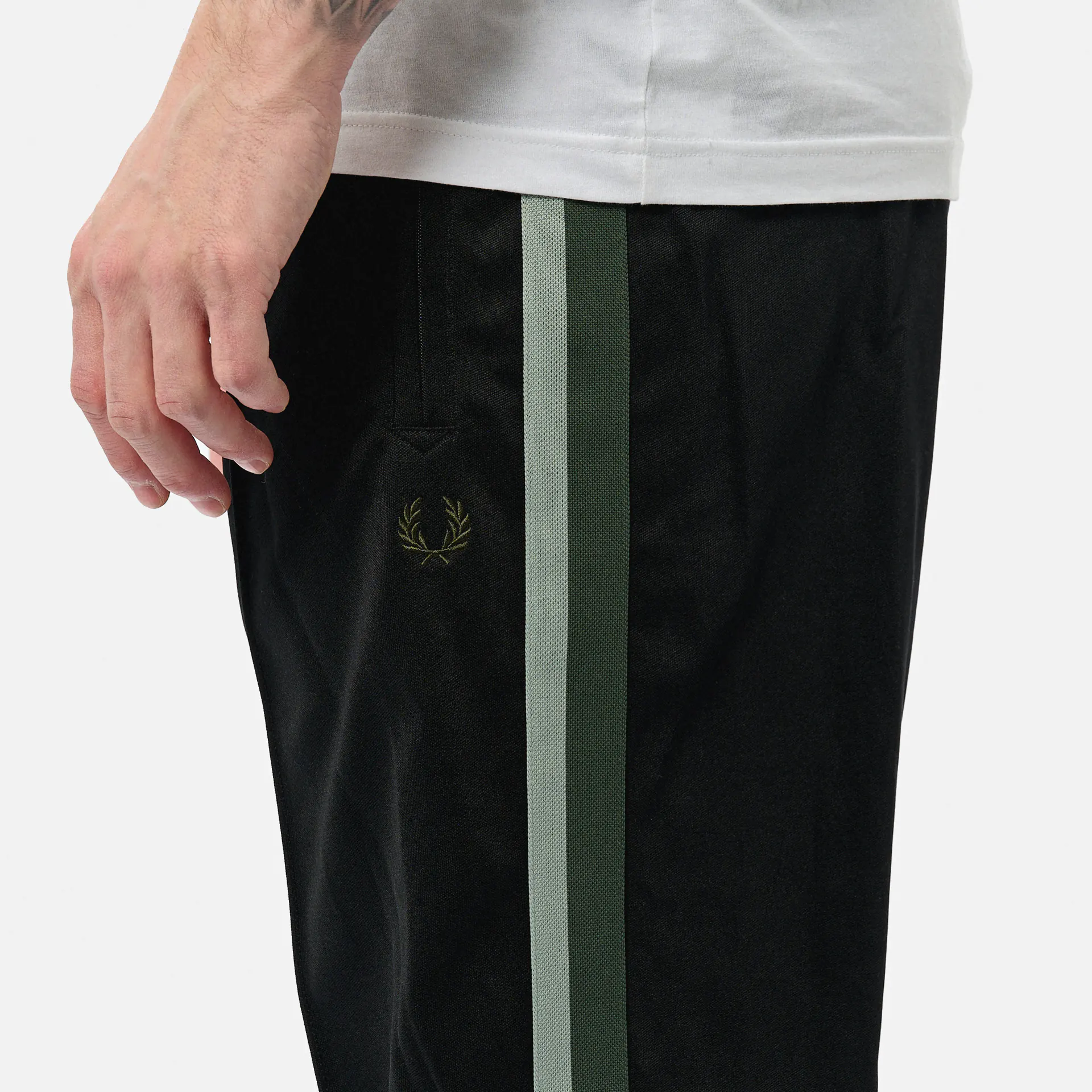 Fred Perry Two Colour Tape Track Pants Black 