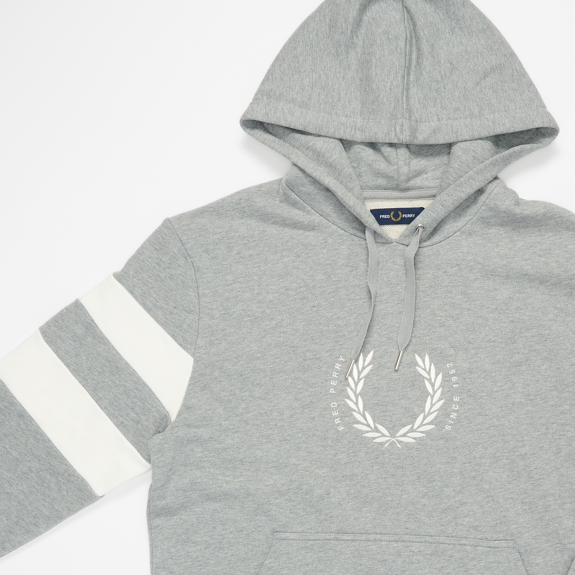Fred Perry Bold Tipped Hooded Sweatshirt Steel Marl