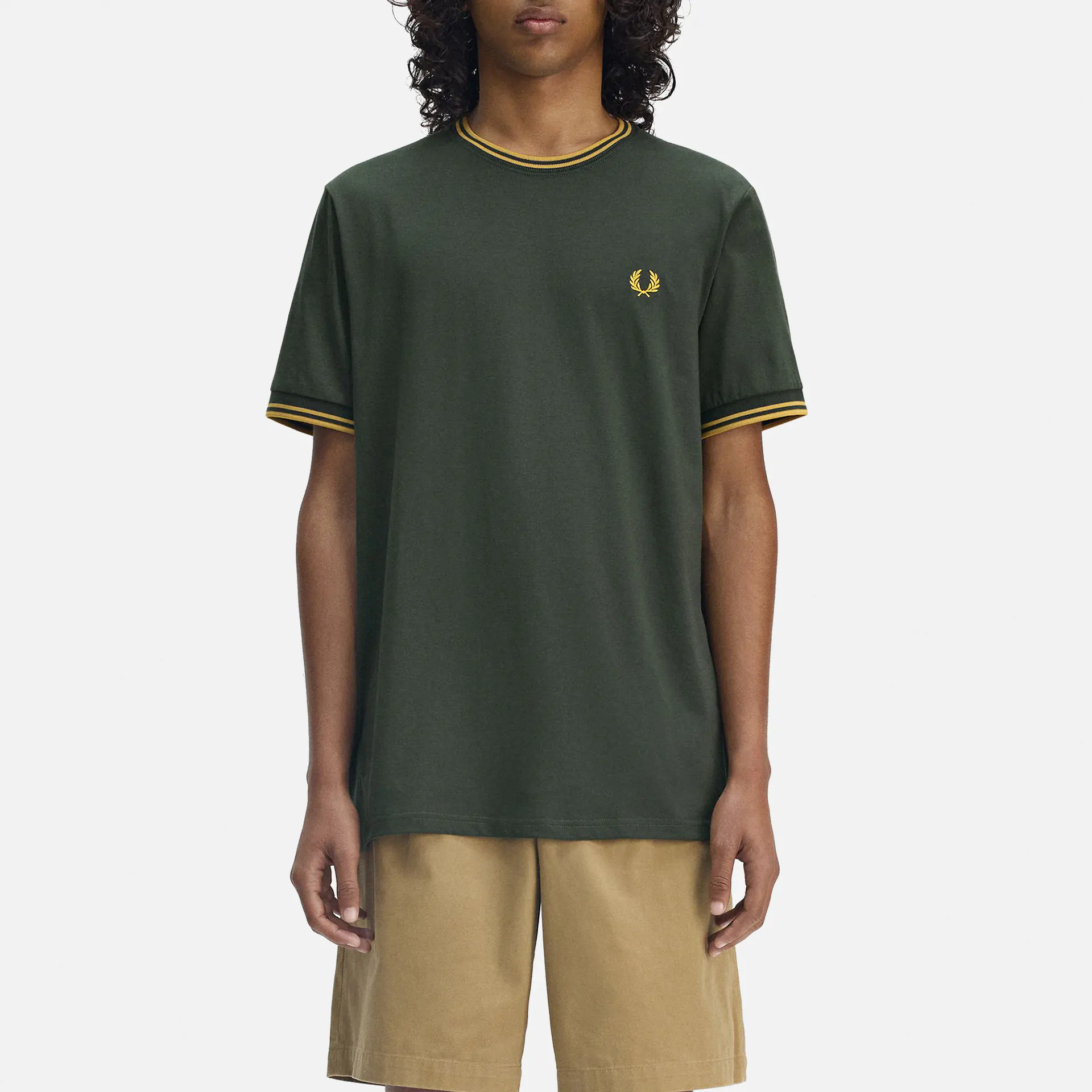 Fred Perry Twin Tipped T-Shirt Carrington Green/Honeycomb