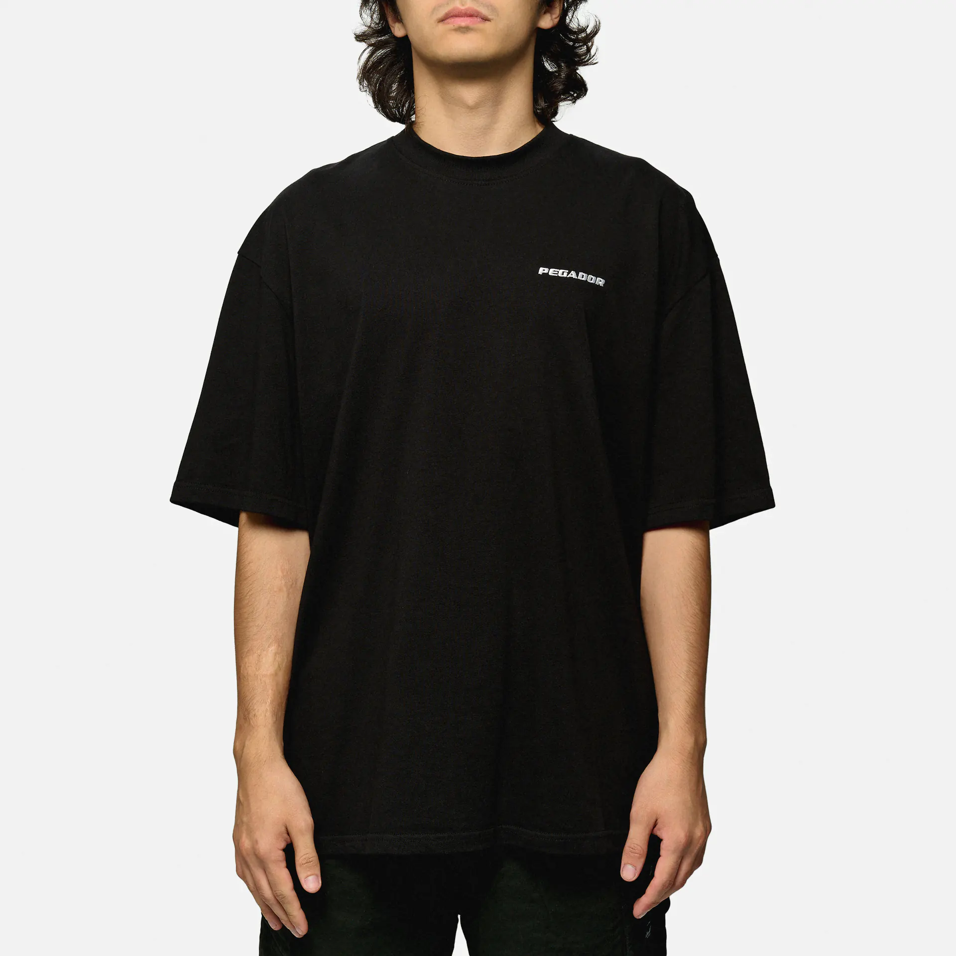 PEGADOR Logo Oversized T-Shirt Washed Black