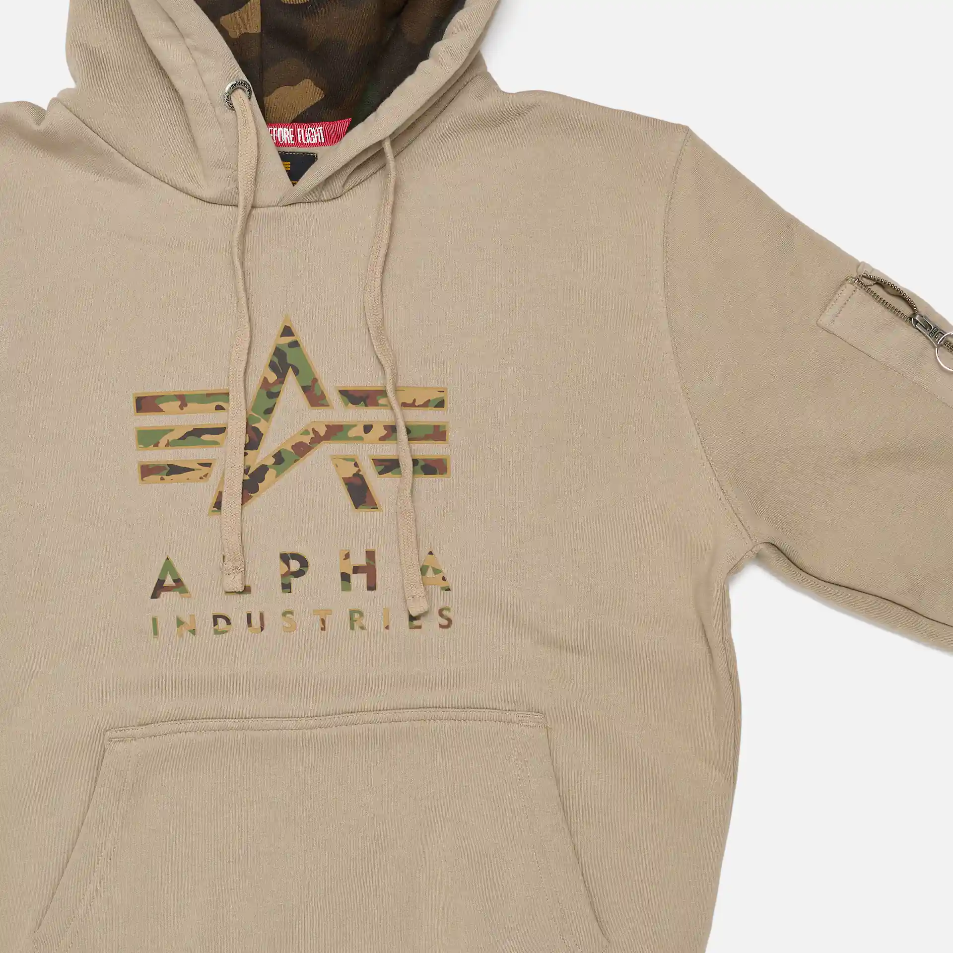 Alpha Industries Camo Hoodie Vintage Sand