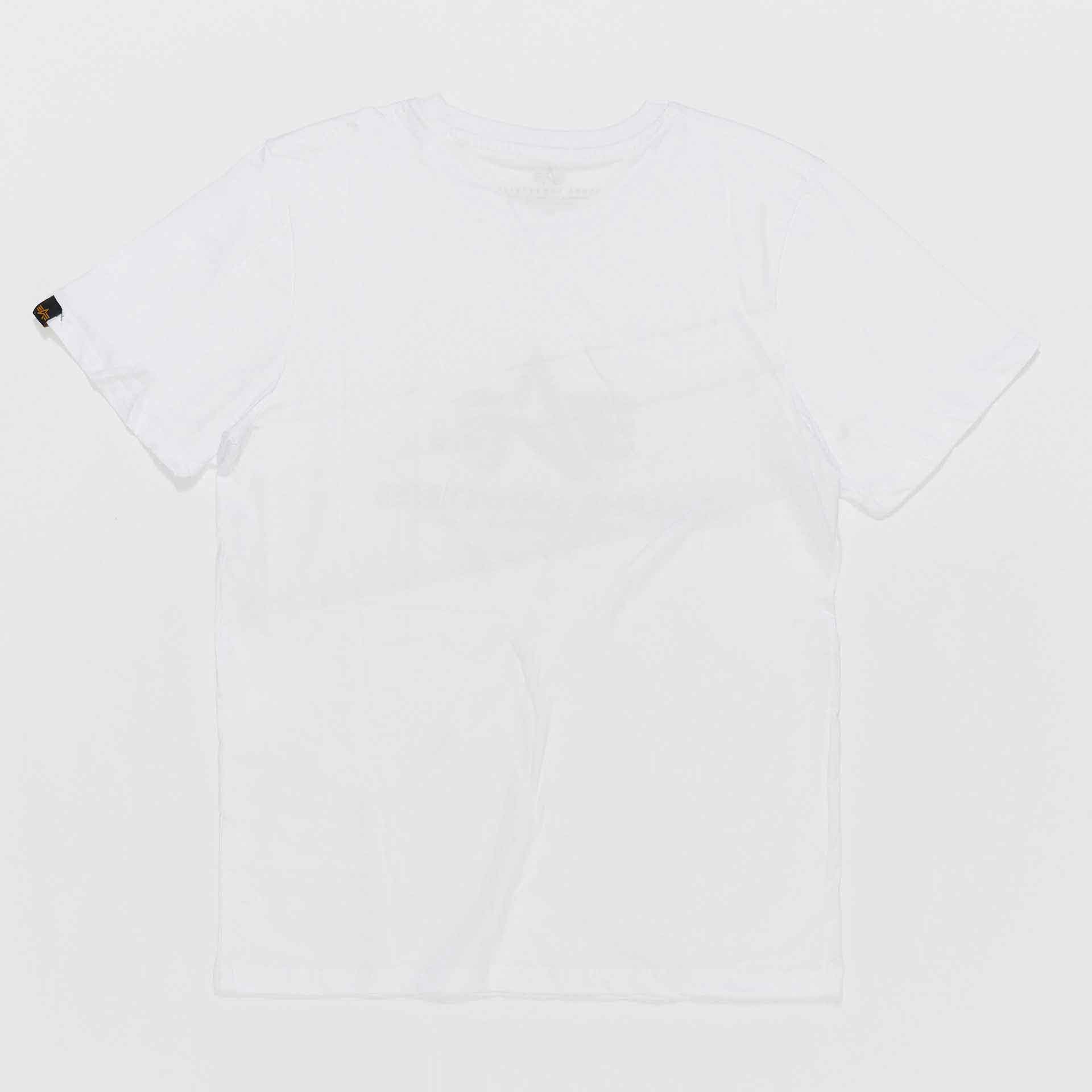 Alpha Industries Basic T-Shirt Foil Print White/Yellow Golden