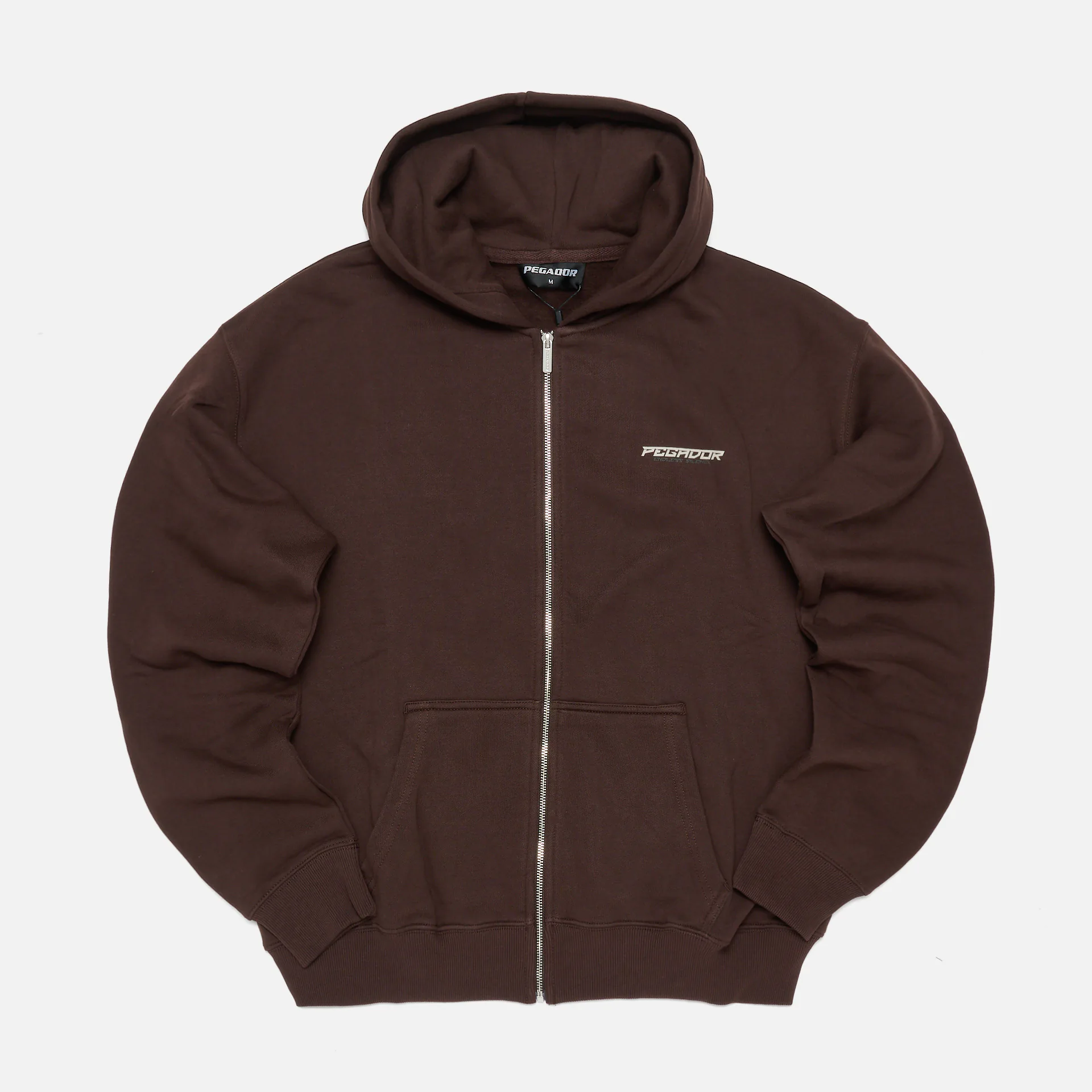 PEGADOR Fenton Oversized Sweat Jacket Washed Oak Brown