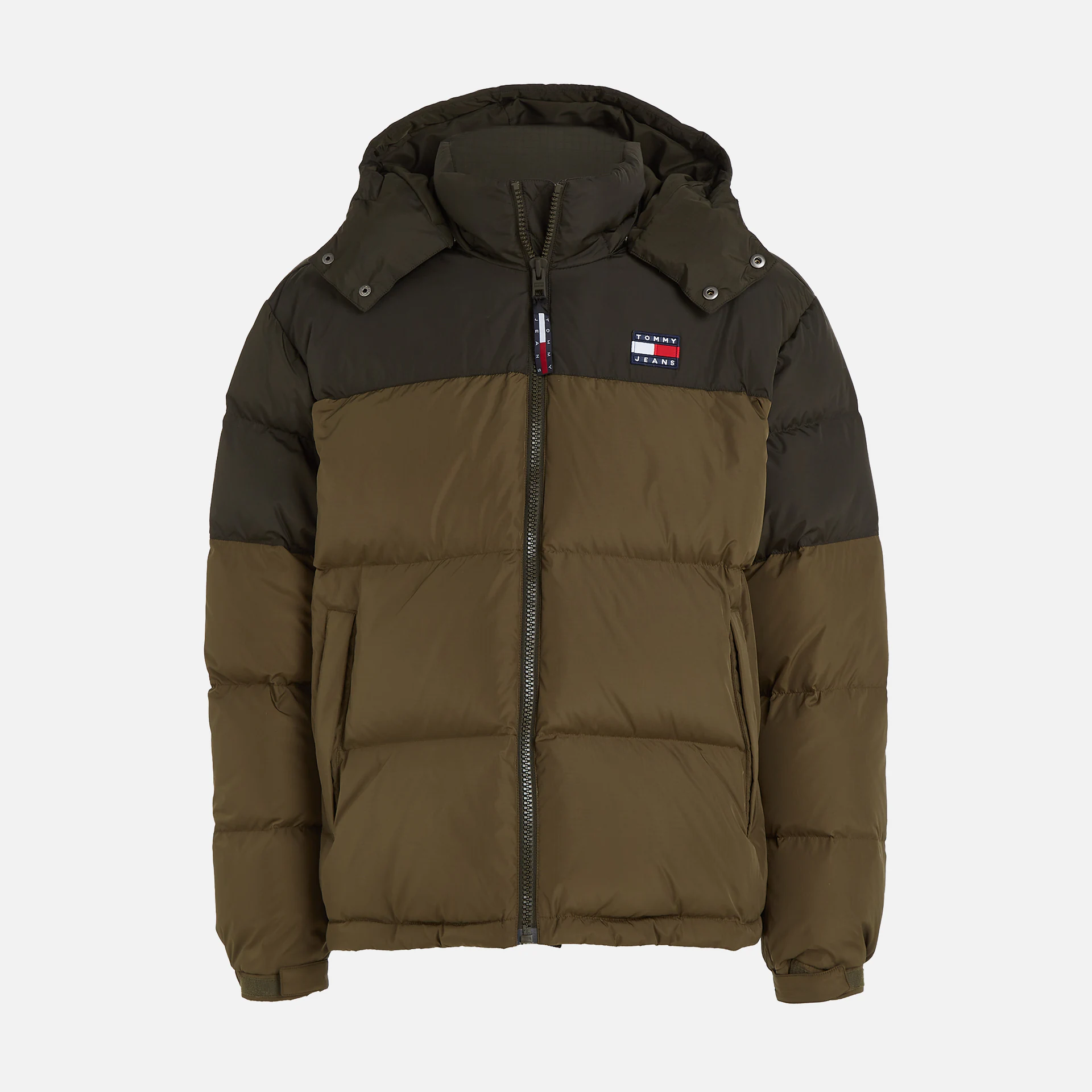 Tommy Jeans Alaska Colorblock Puffer Jacket Drab Olive Green