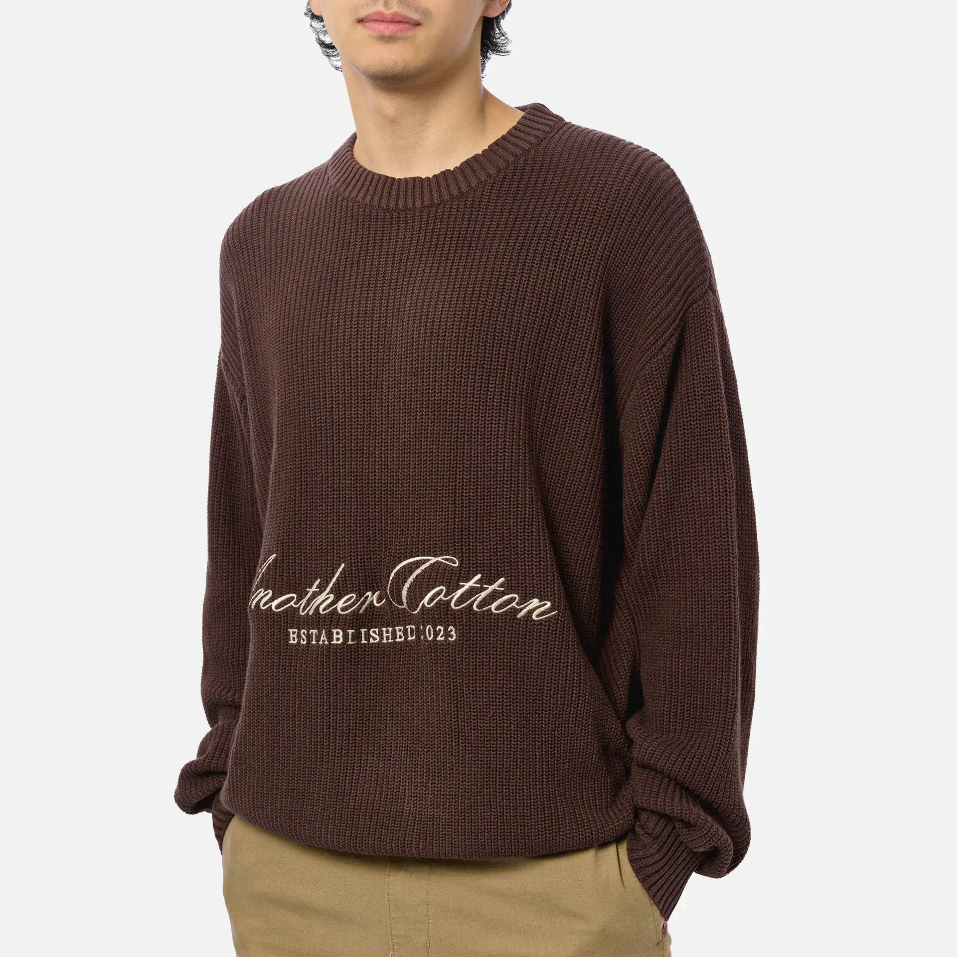 Another Cotton Established Knit Sweater Brown