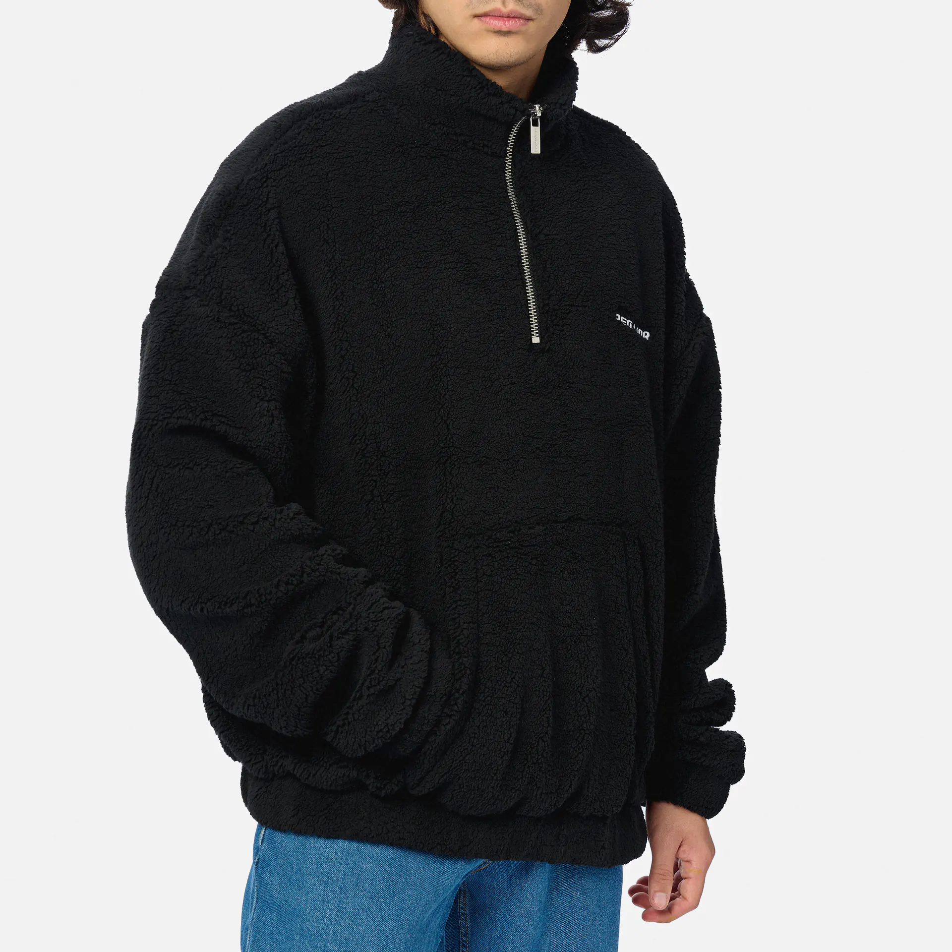 PEGADOR Puka Teddy Half Zip Sweater Black