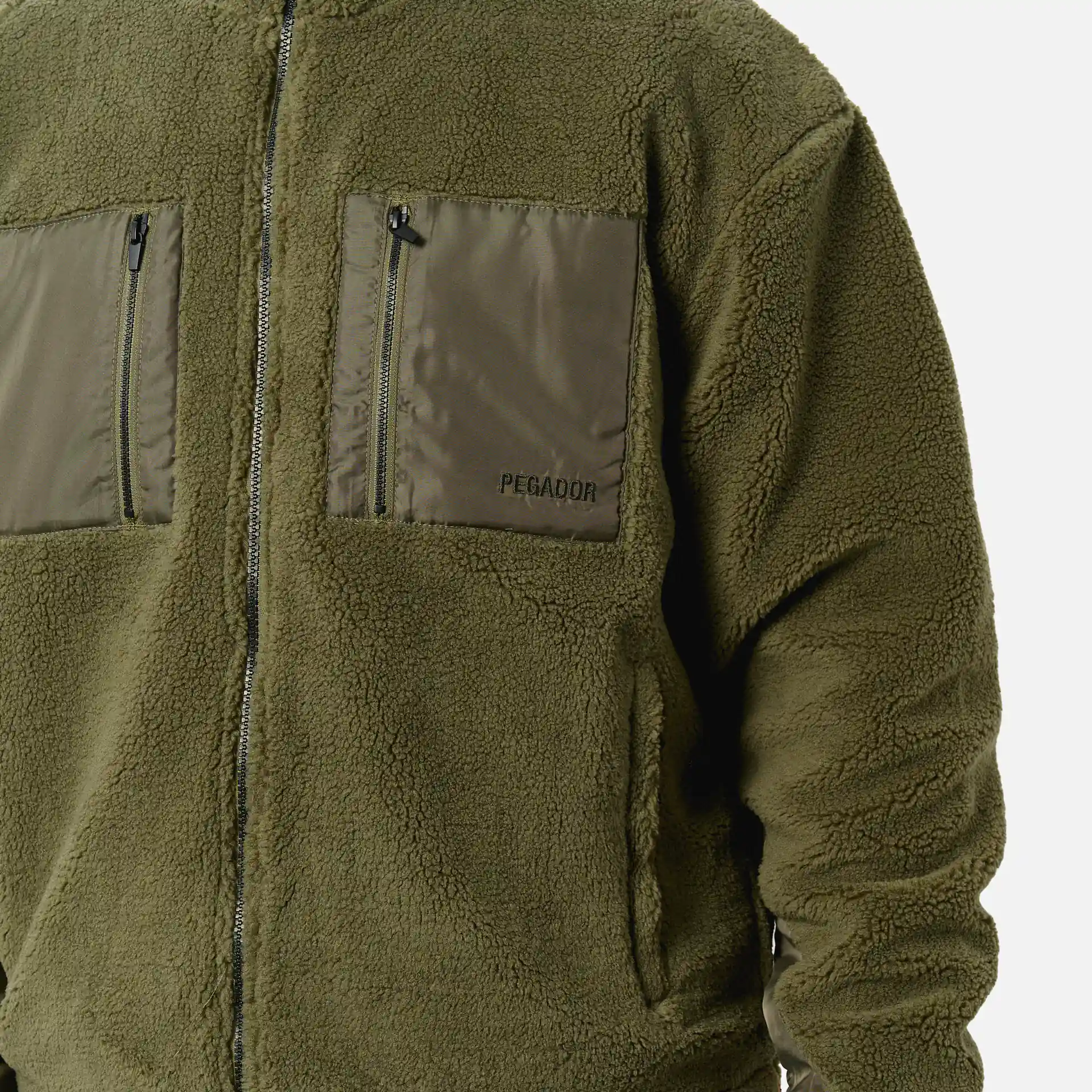 PEGADOR Archer Teddy Jacket Faded Olive