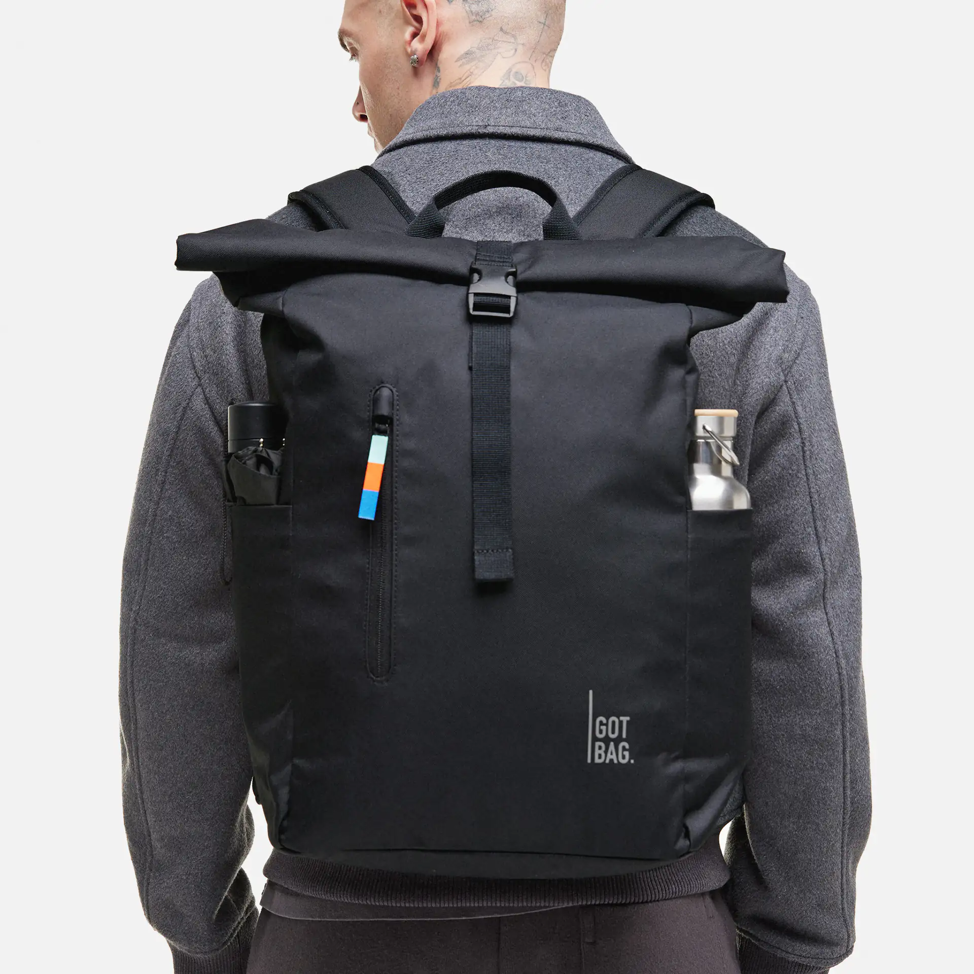 Got Bag Rolltop Easy Backpack Black