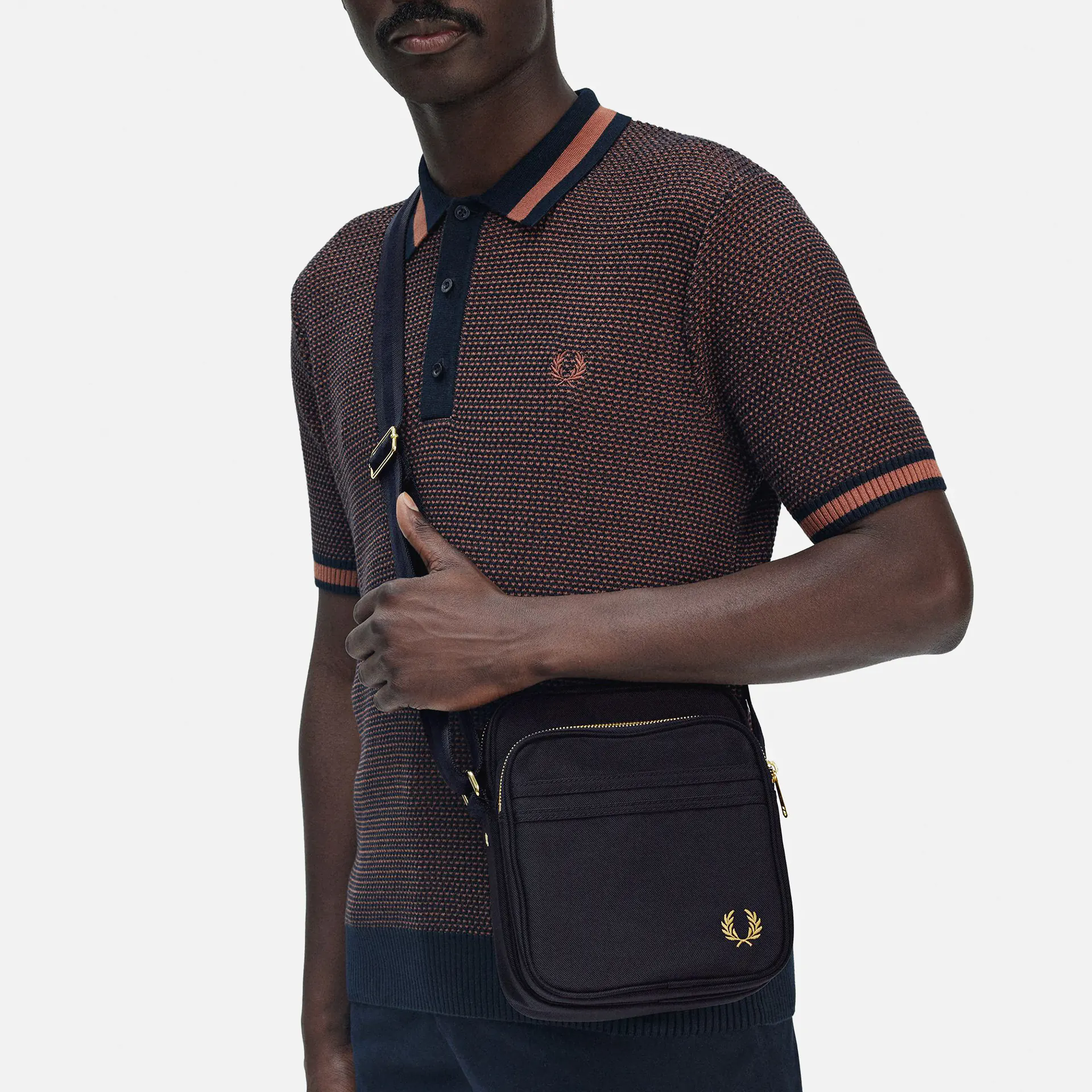 Fred Perry Textured Nylon Side Bag Black