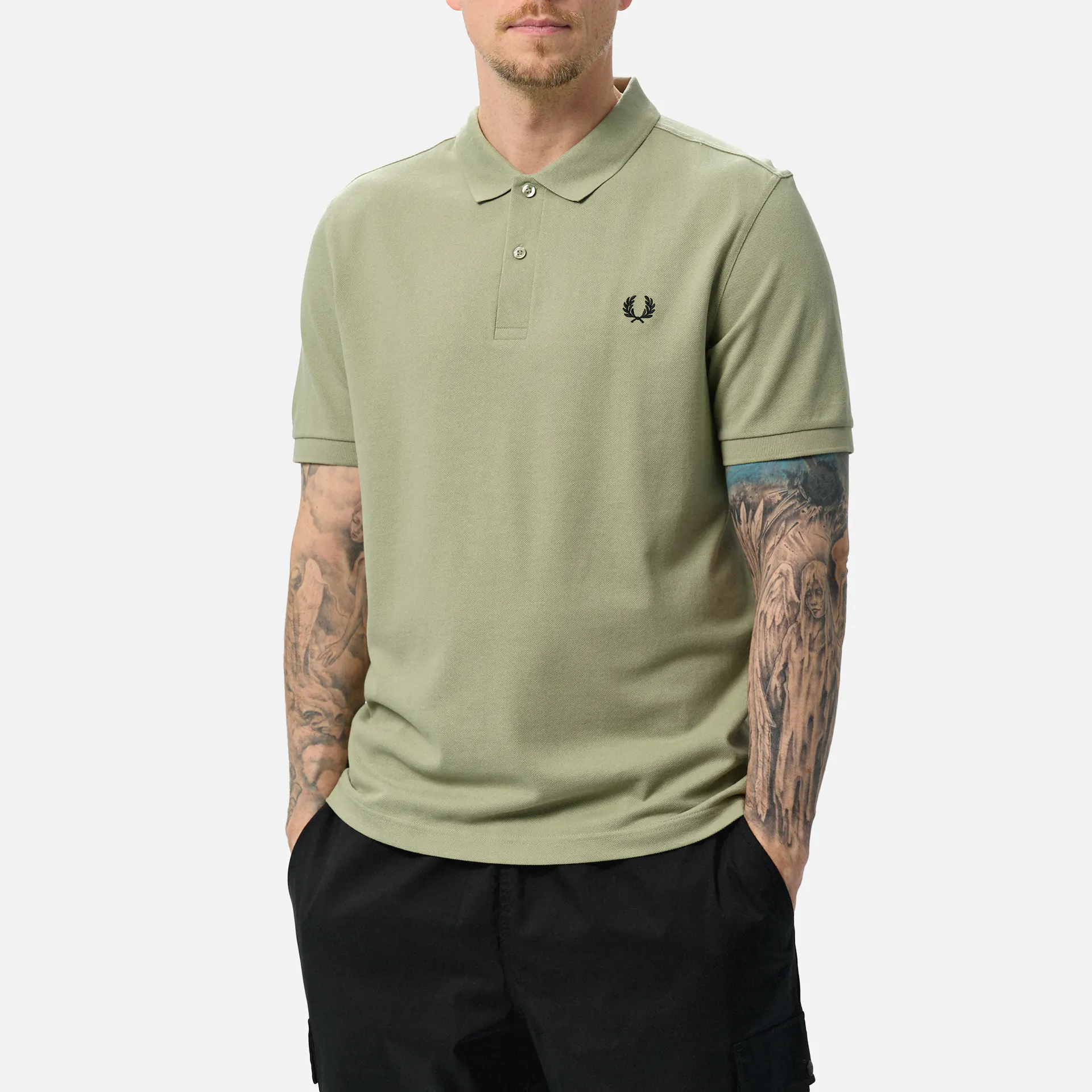 Fred Perry Plain Polo Shirt Seagrass