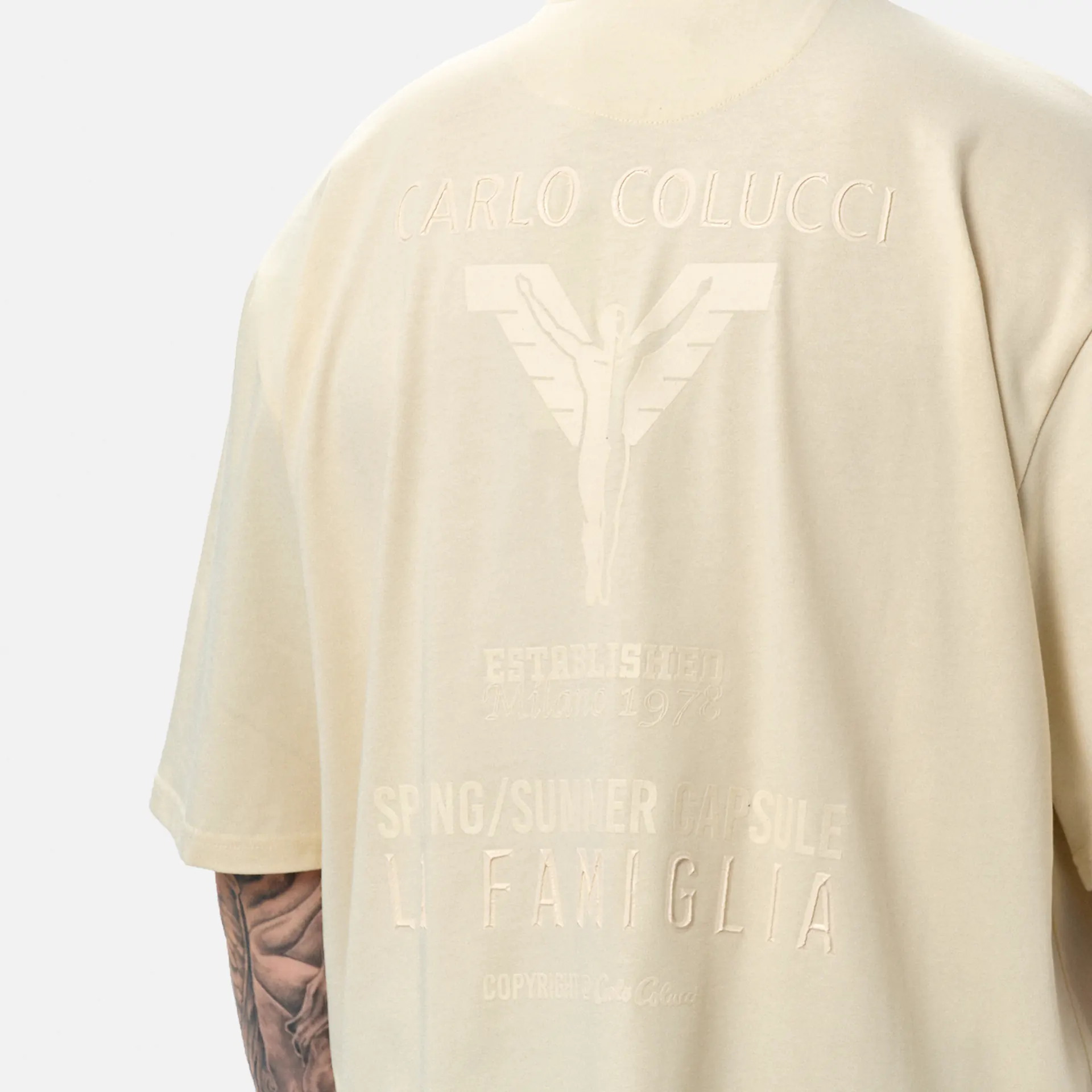 Carlo Colucci La Famiglia Oversize T-Shirt Beige