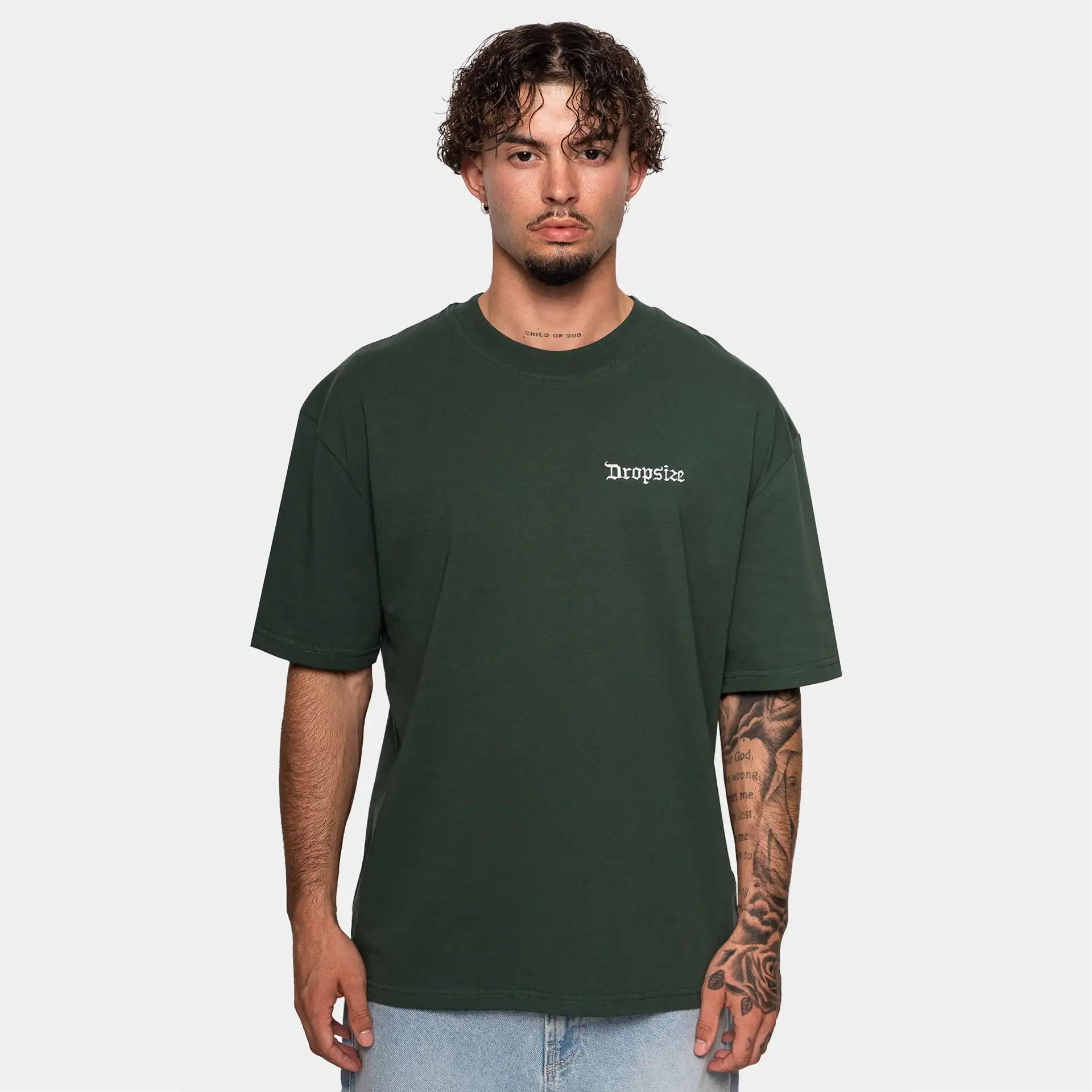 Dropsize Heavy Embo T-Shirt Dark Green