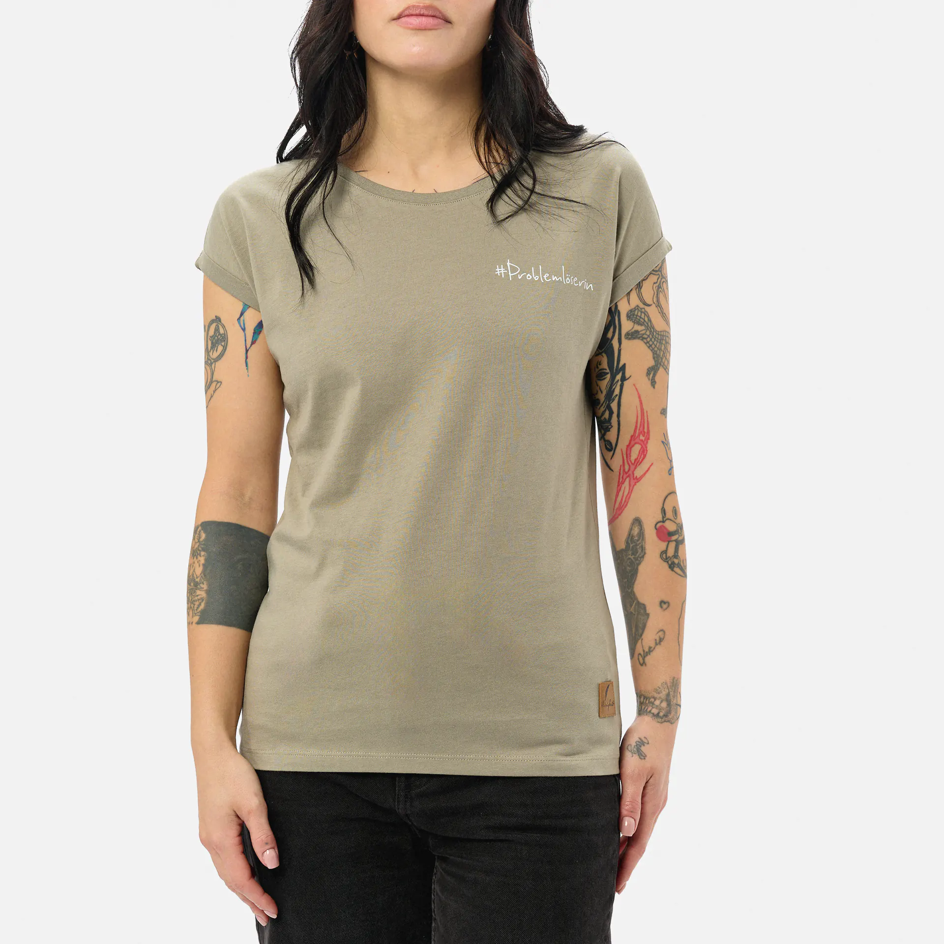 Kleinigkeit Görls Normalfit T-Shirt Problemlöserin Olive