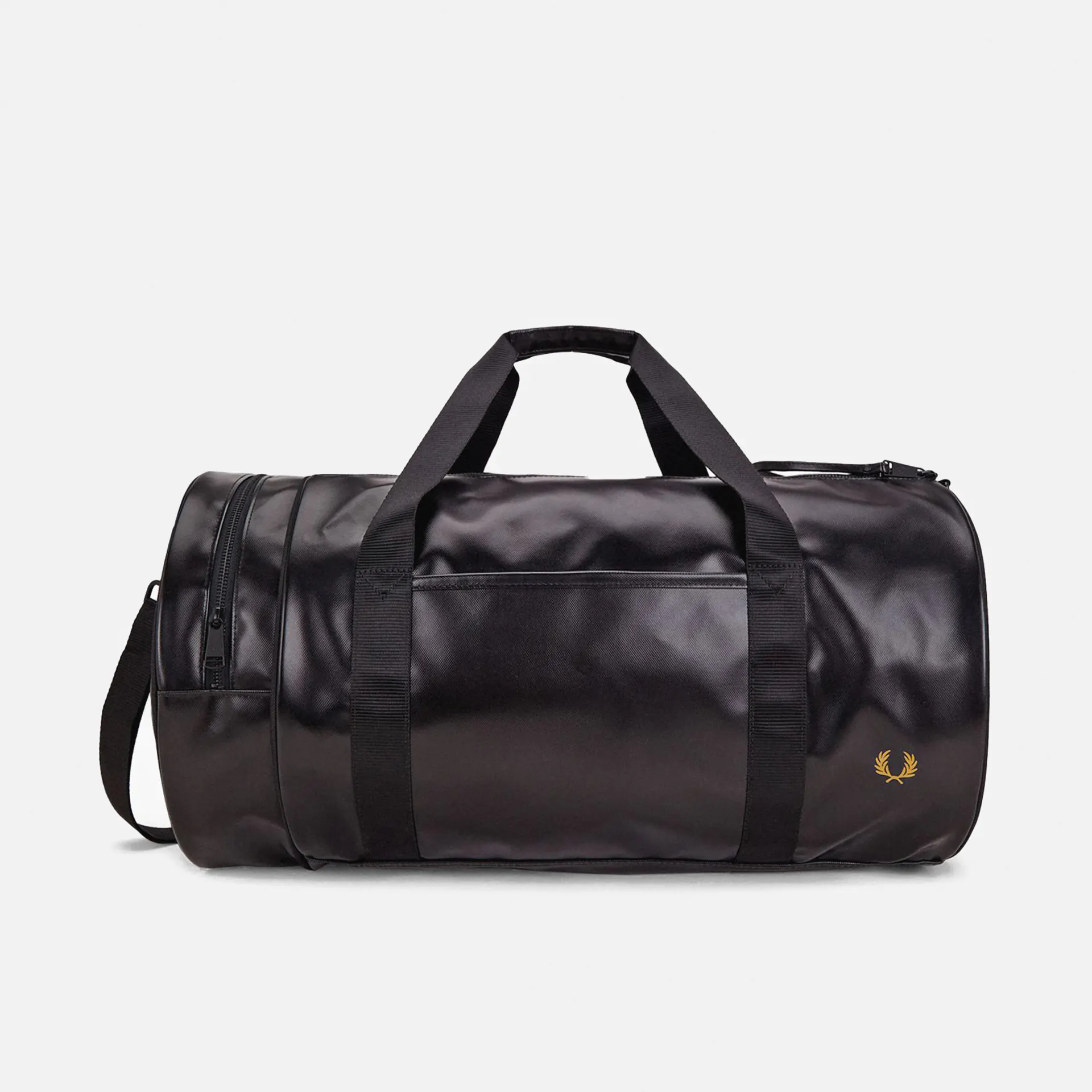 Fred Perry Tonal Large Barrel Bag Black/Gold