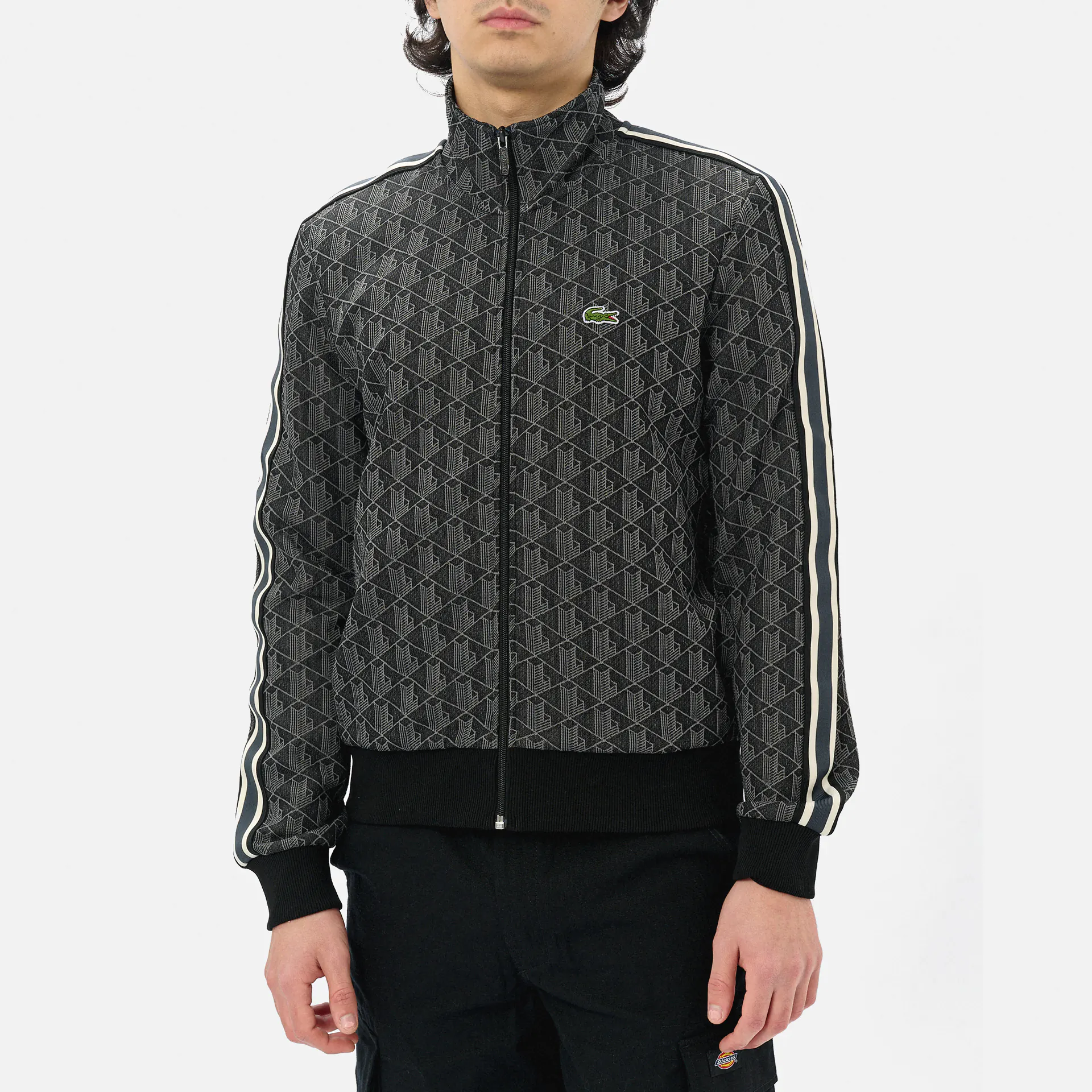 Lacoste Paris Monogram Jacquard Track Jacket Black/Graphite