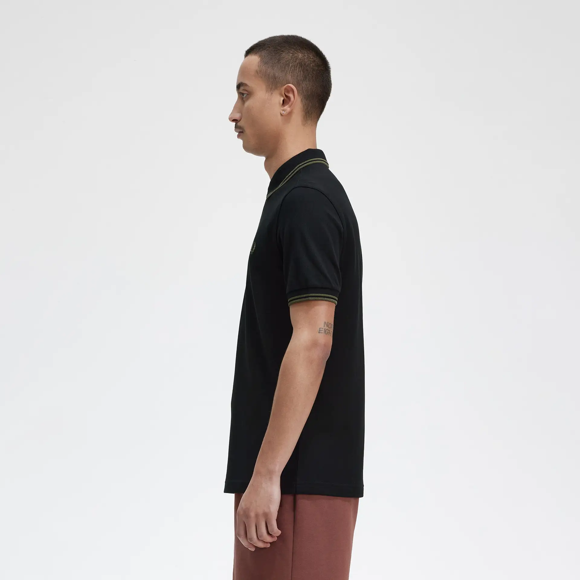 Fred Perry Twin Tipped Polo Shirt Black/Fieldgreen