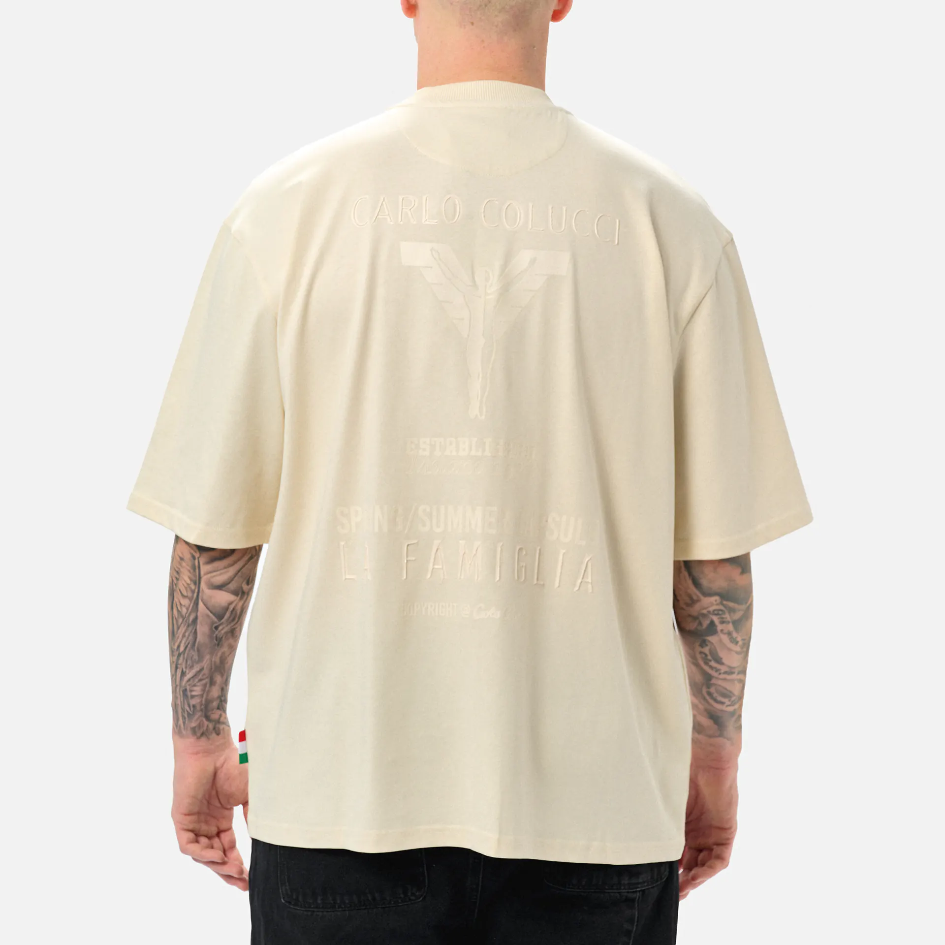 Carlo Colucci La Famiglia Oversize T-Shirt Beige