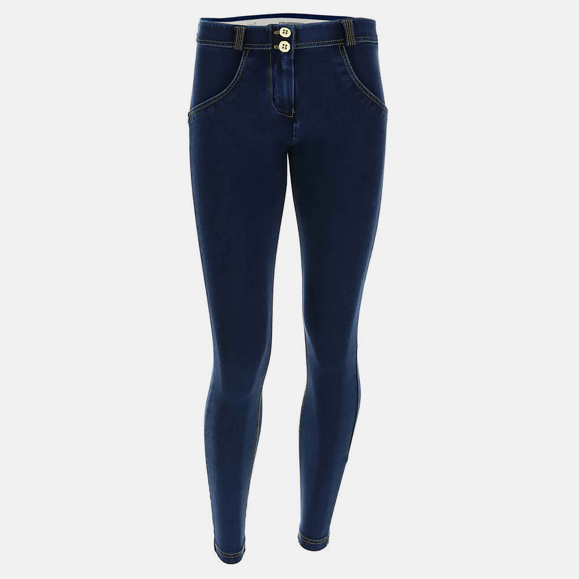 Freddy WR.UP Regular Waist Superskinny 7/8 Pants Dark Blue/Yellow Seams