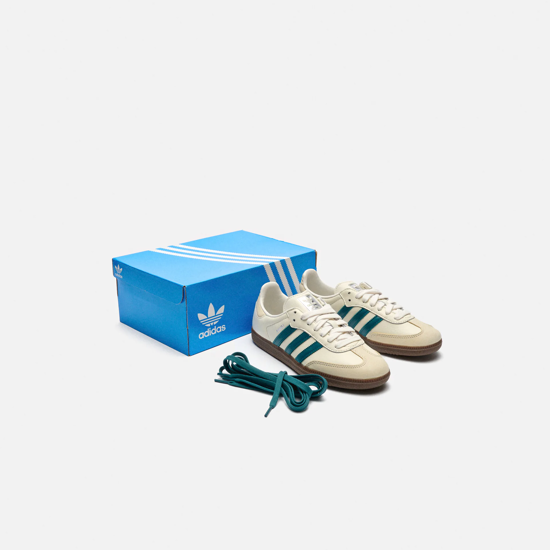 adidas Originals Samba Sneaker OG Cloud White Legacy Teal Wonder White