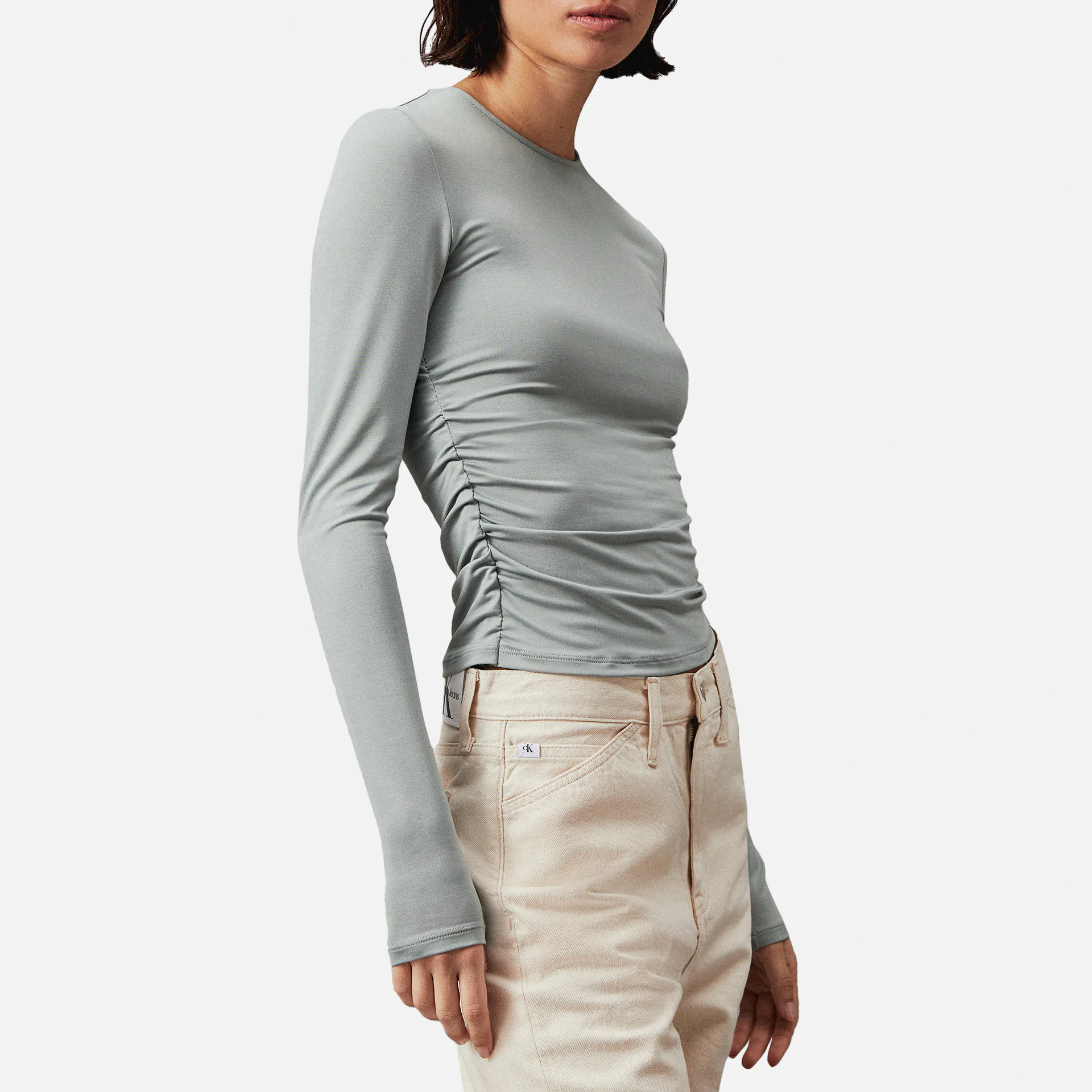 Calvin Klein Jeans Modal Detail Longsleeve Top Grey