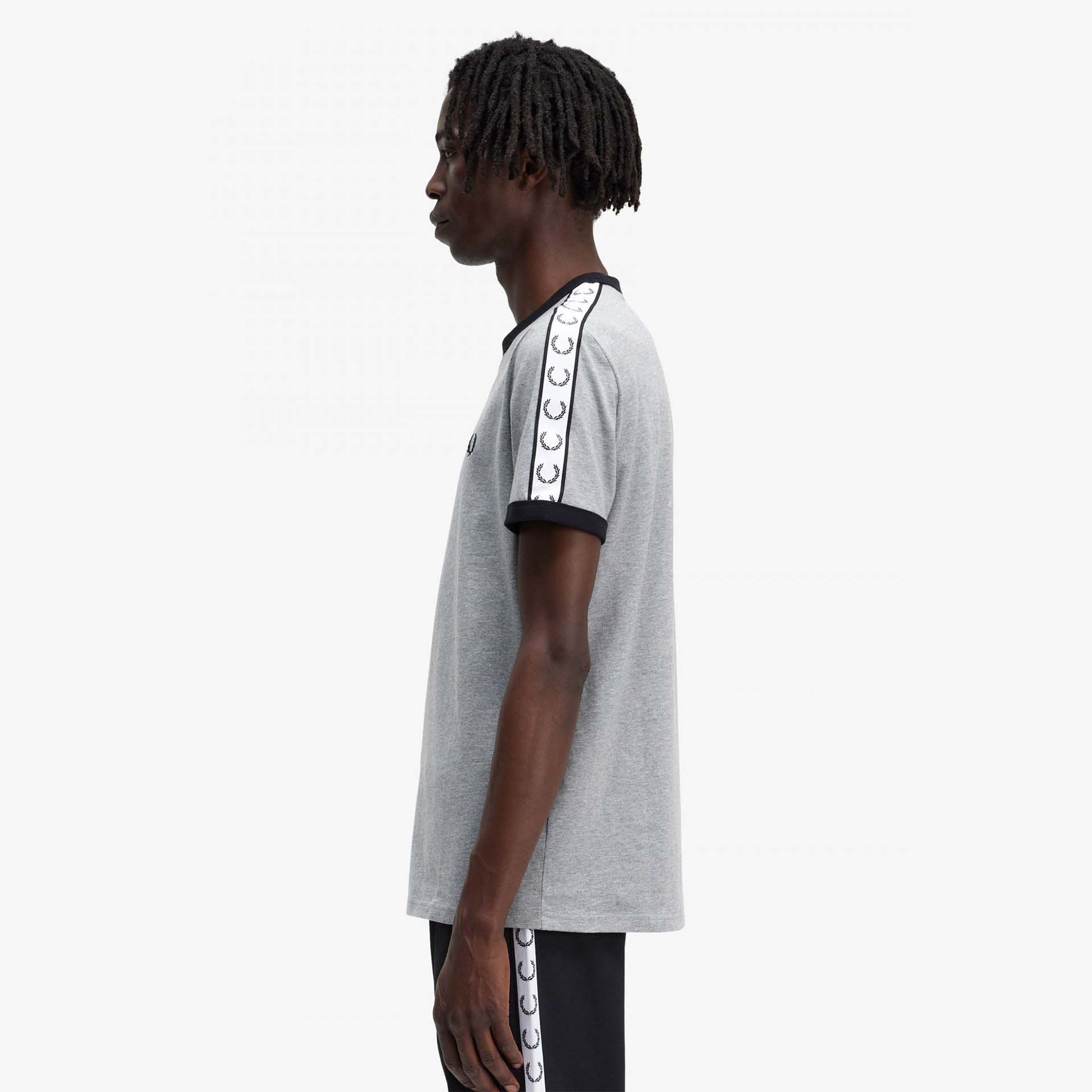 Fred Perry Taped Ringer T-Shirt Steel Marl