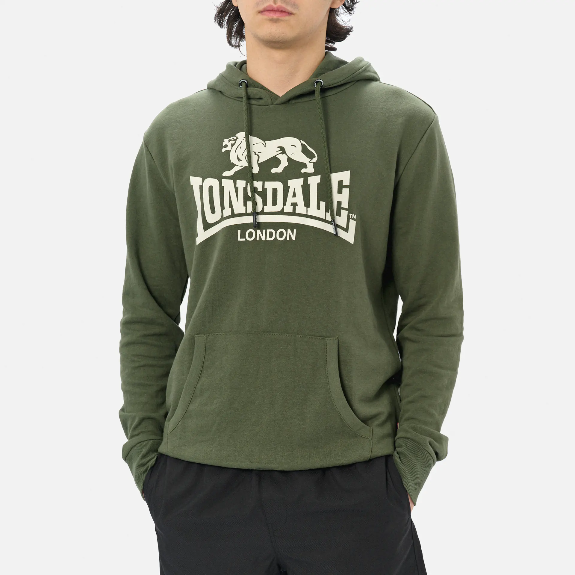 Lonsdale FREMINGTON Hoodie Green/White