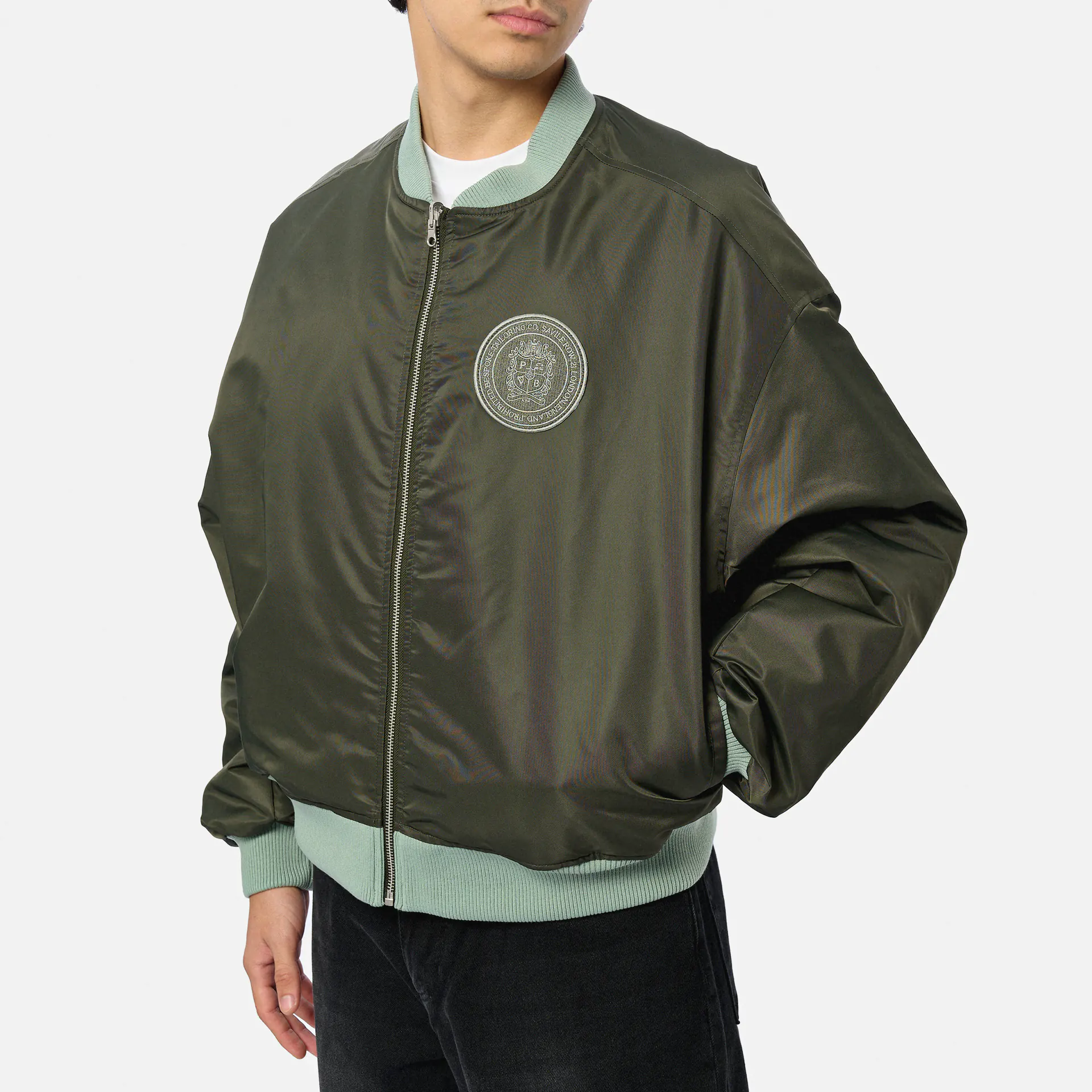 Prohibited Primrose Reversible Bomber Jacket Green