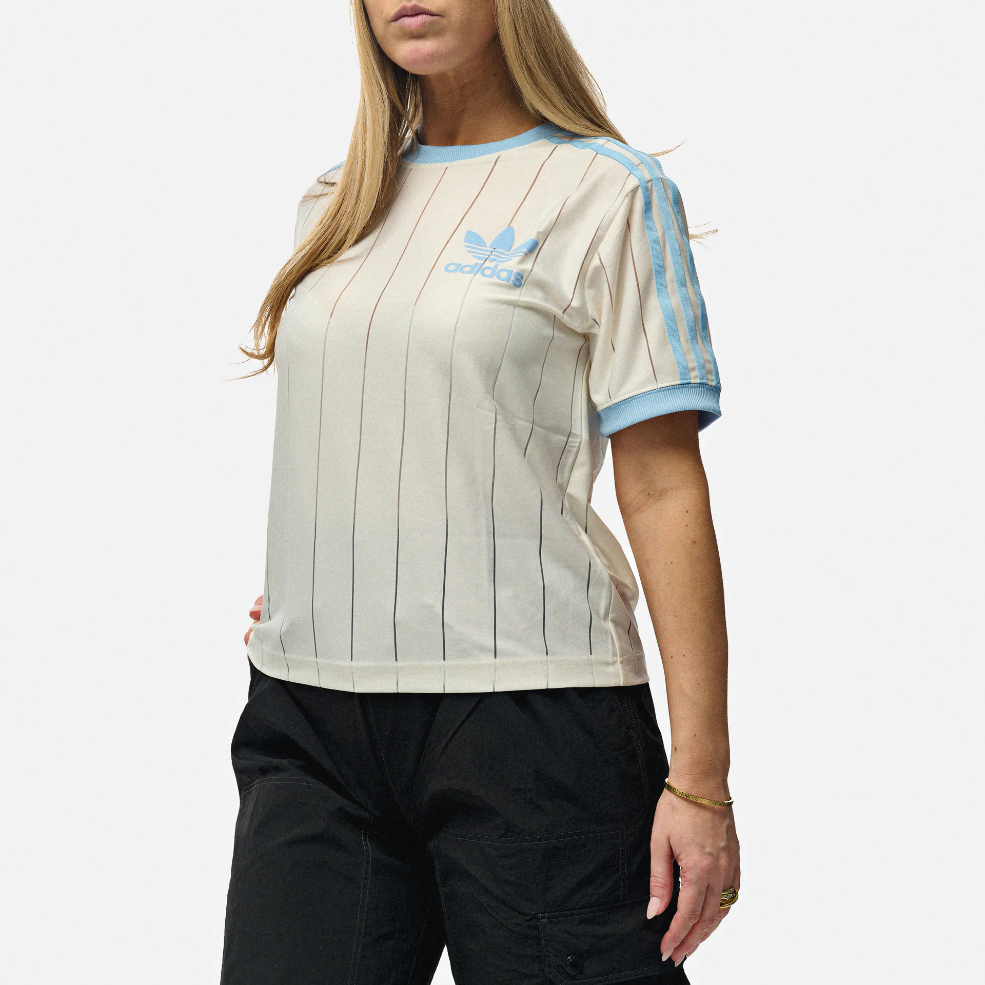 Adidas original 3 stripe t shirt best sale