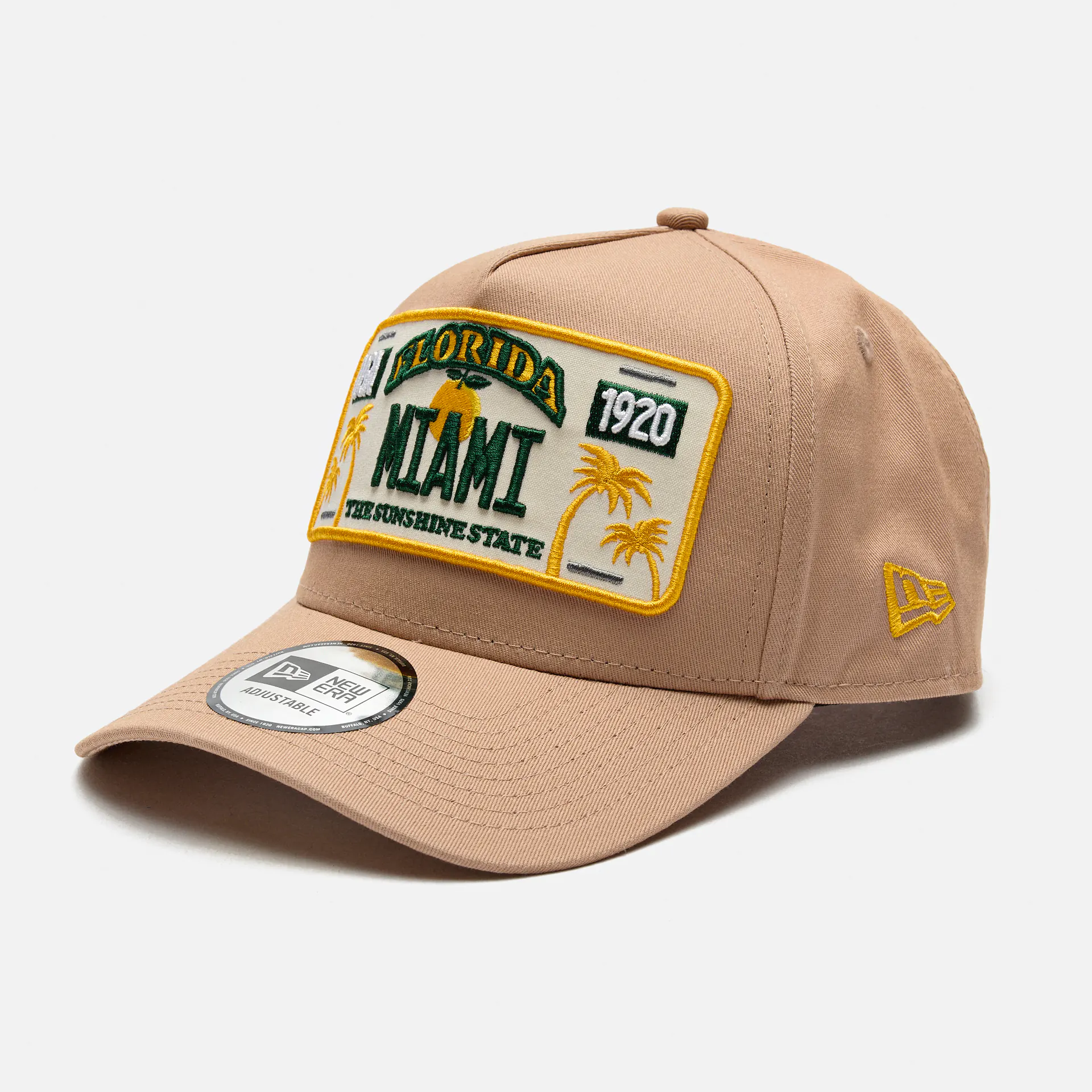 New Era Miami License Plate 9FORTY A-Frame Cap Beige