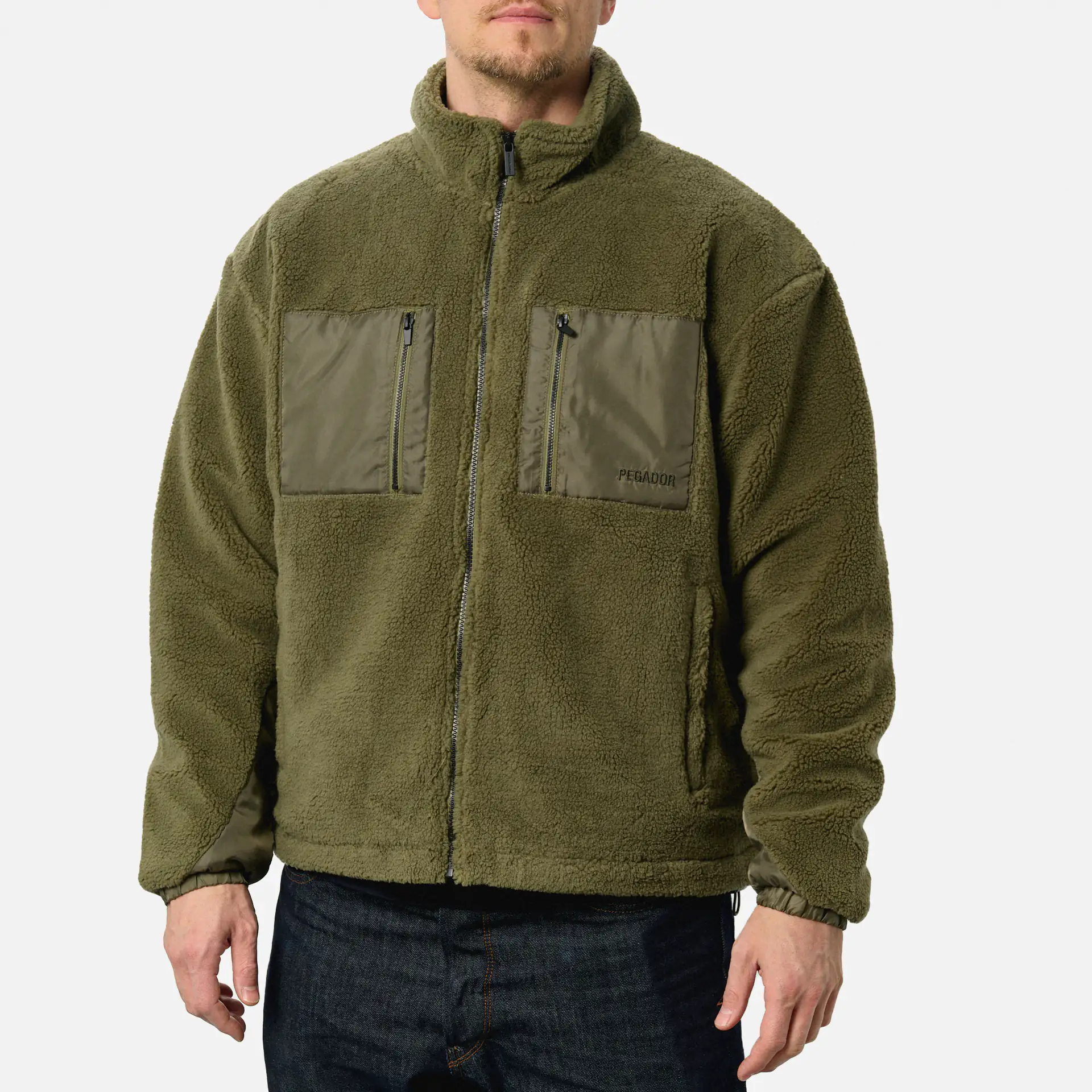 PEGADOR Archer Teddy Jacket Faded Olive