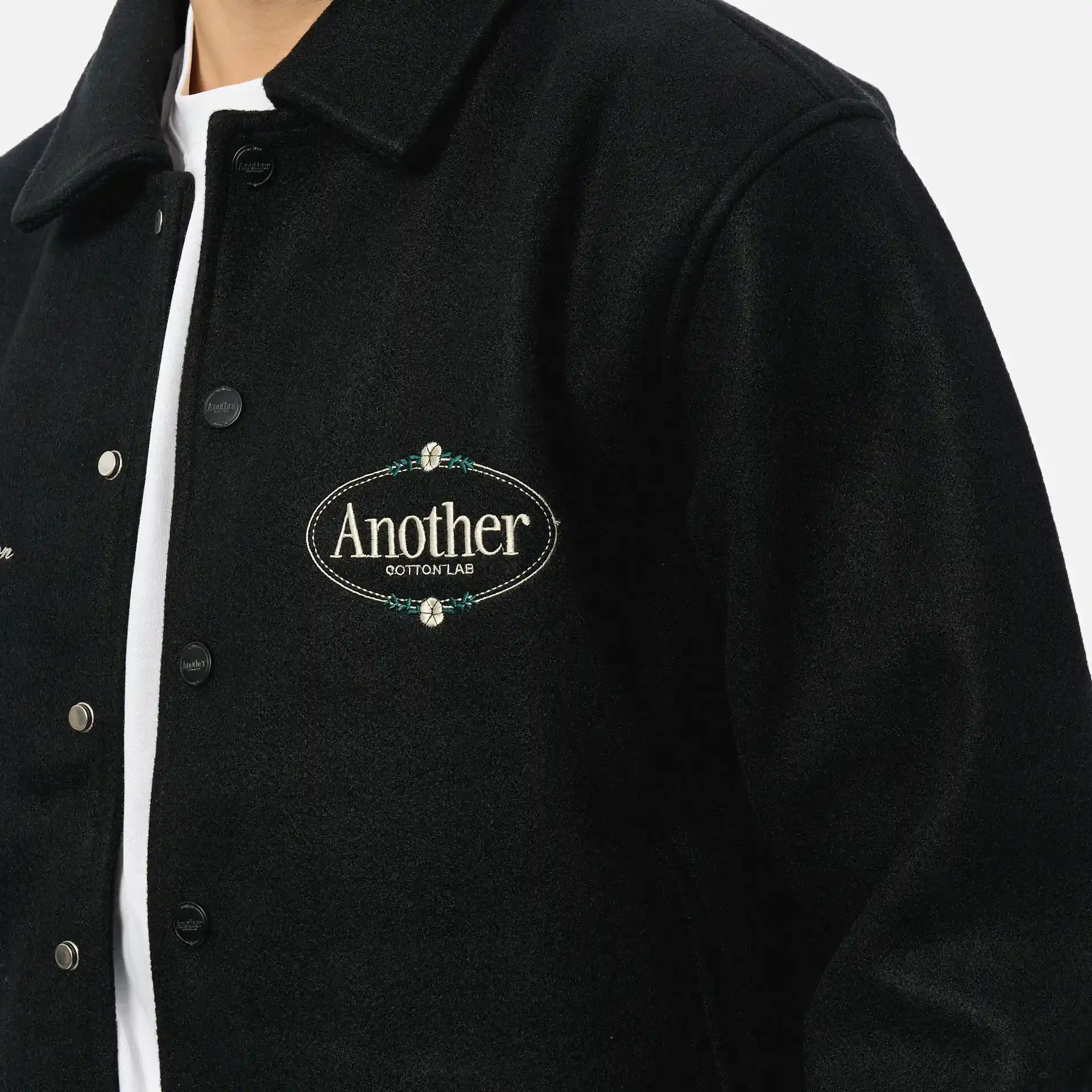 Another Cotton Chest Logo College Jacke Black