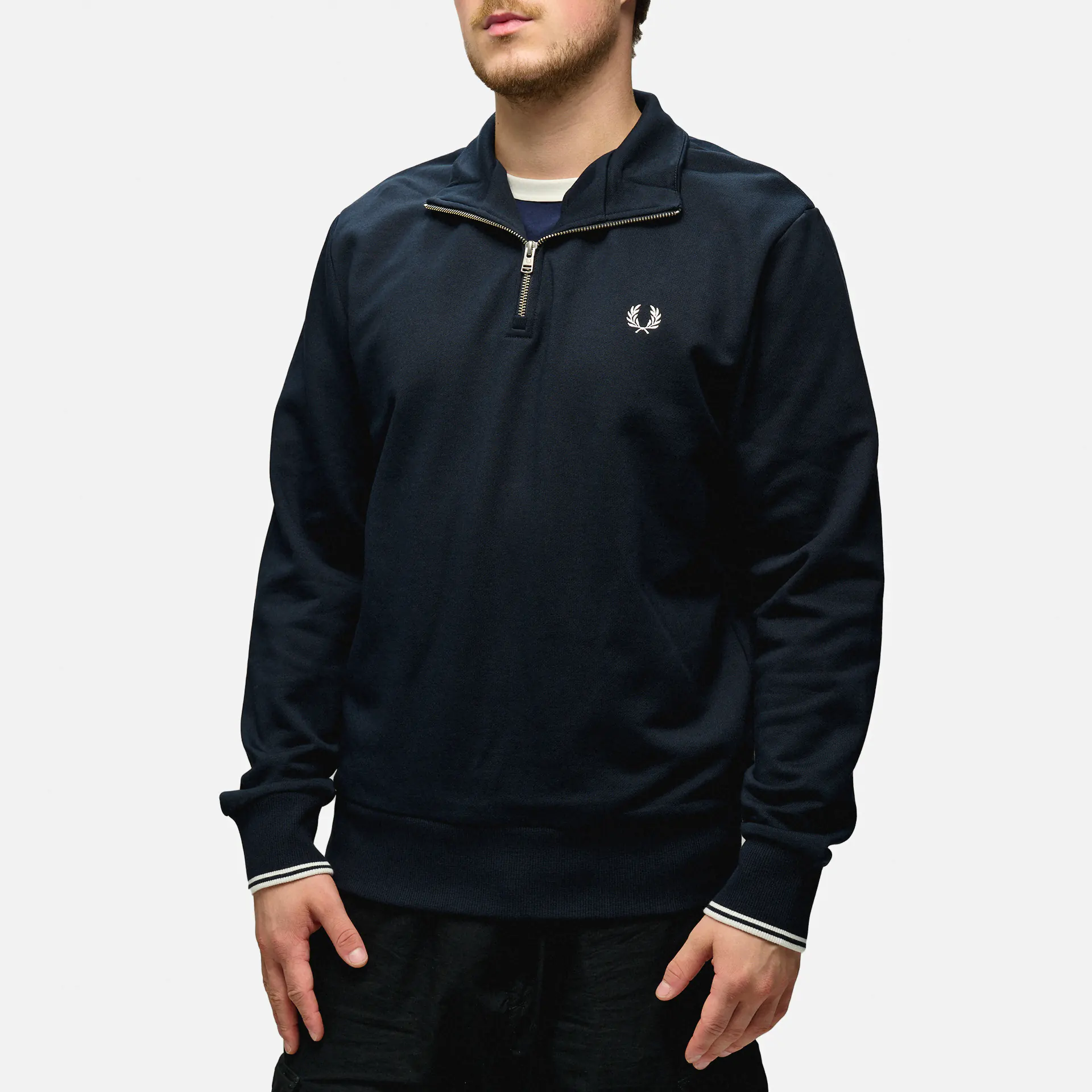 Fred Perry Half Zip Sweatshirt Navy