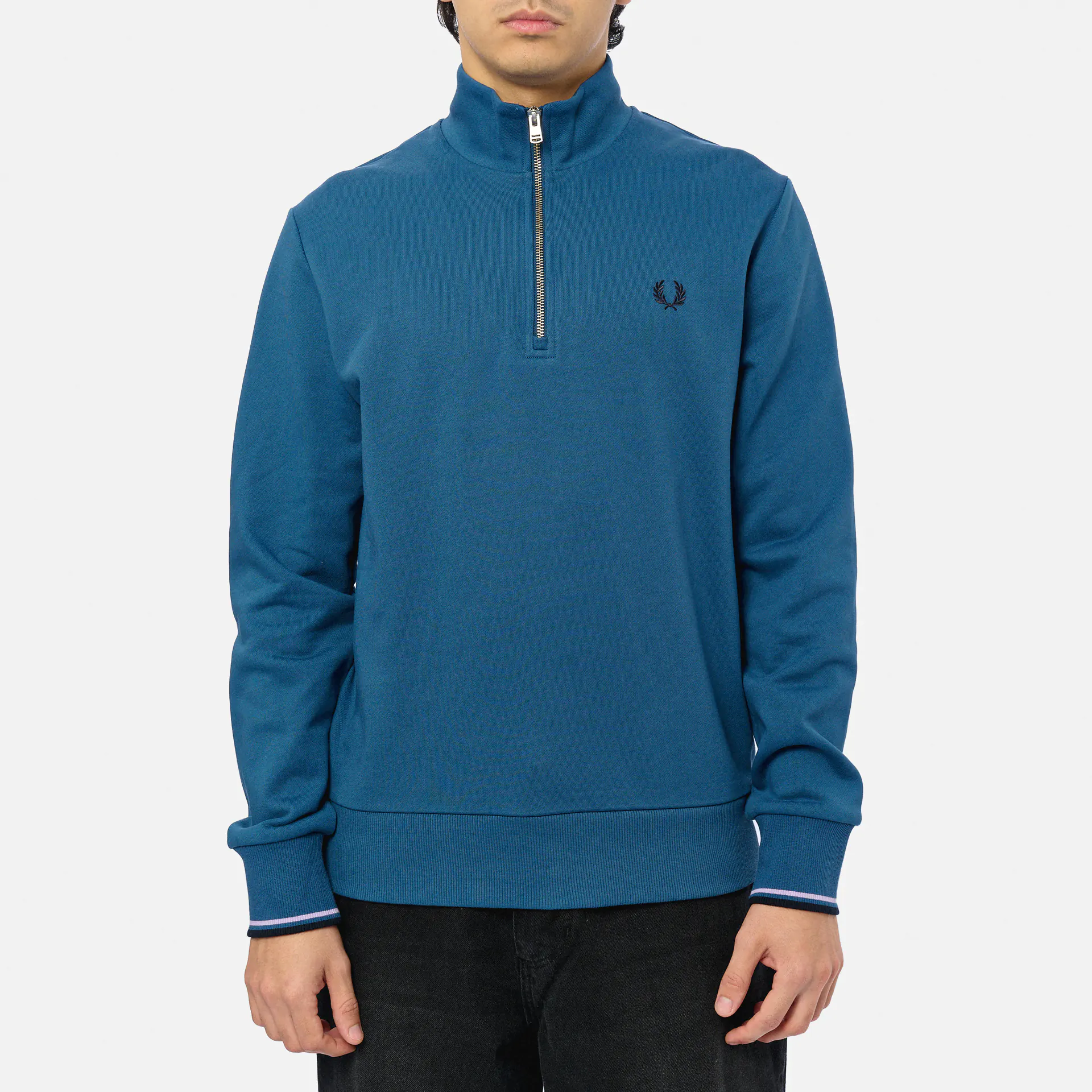 Fred Perry Half Zip Sweatshirt Midnight Blue/Ultra Violet/Navy