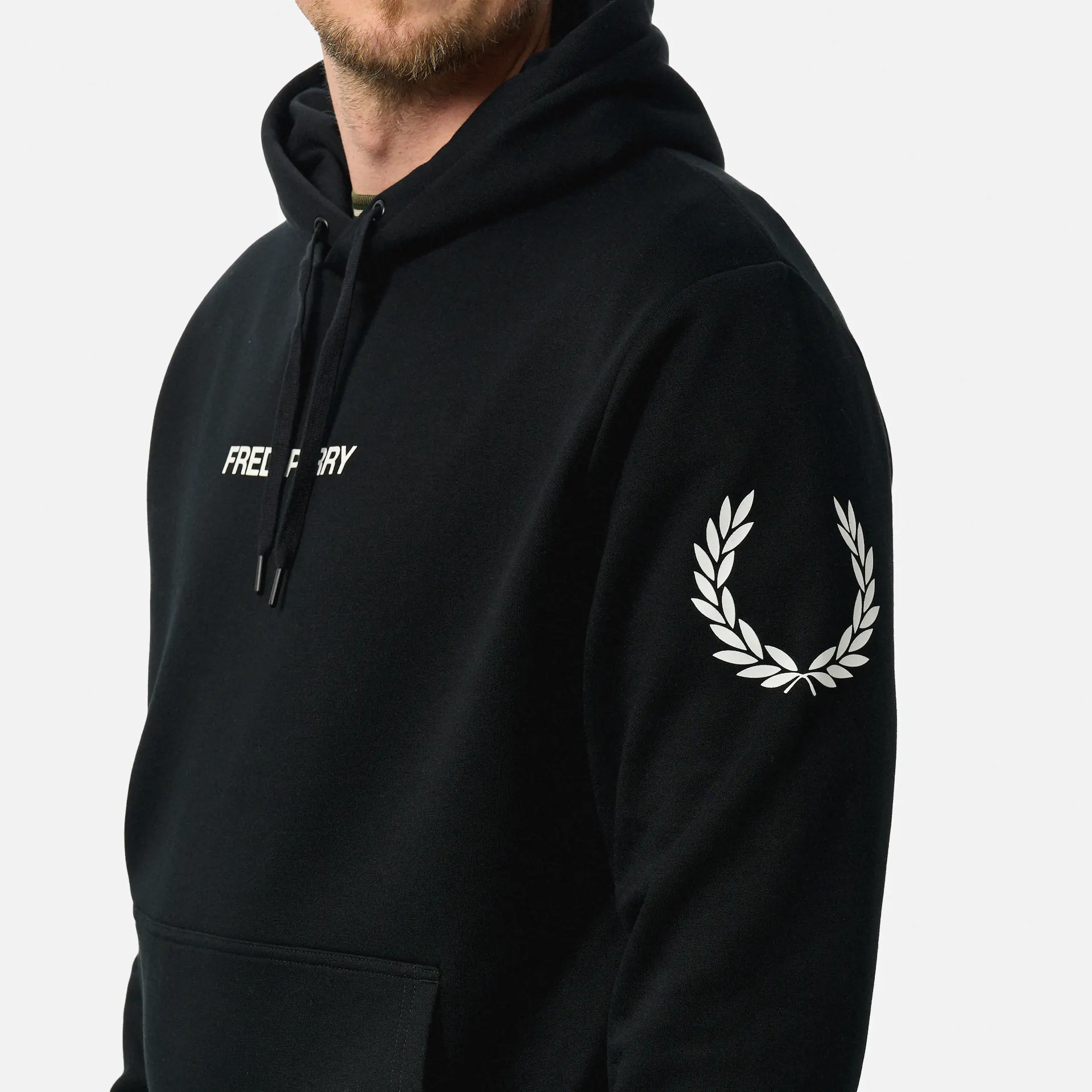 Fred Perry Double Branded Hooded Sweatshirt Black