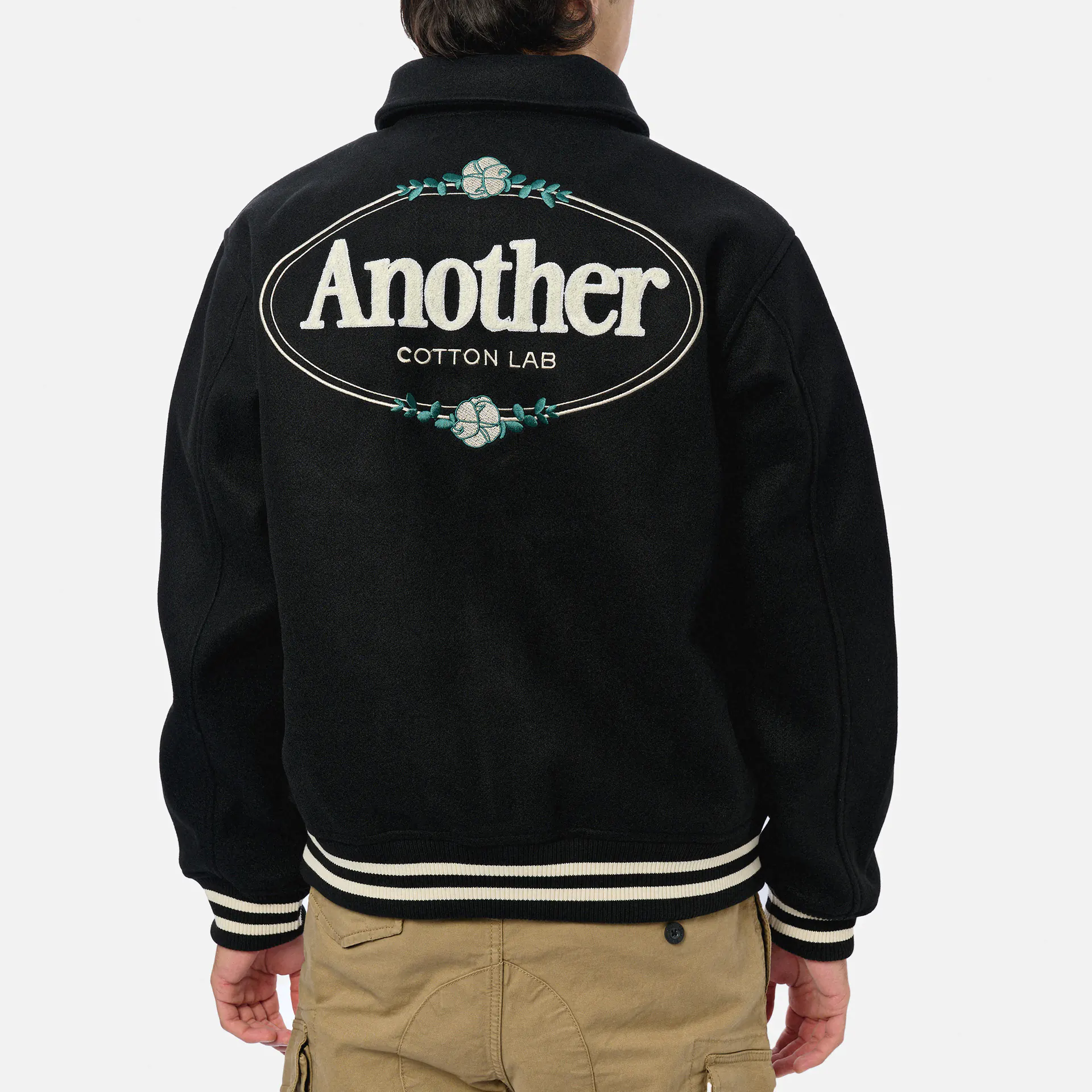 Another Cotton Chest Logo College Jacke Black