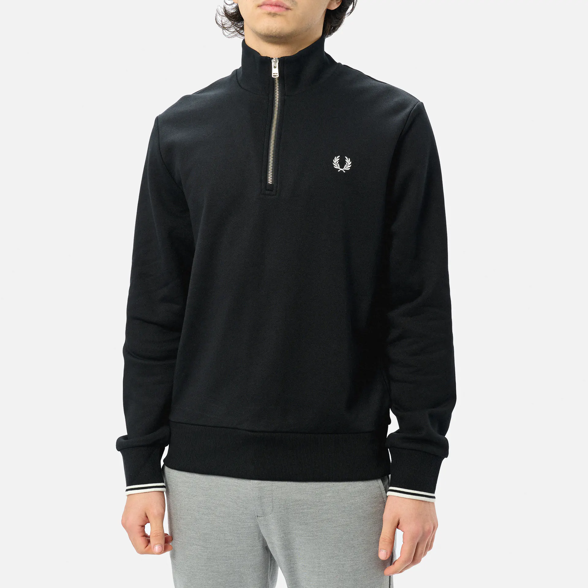 Fred Perry Half Zip Sweatshirt Black