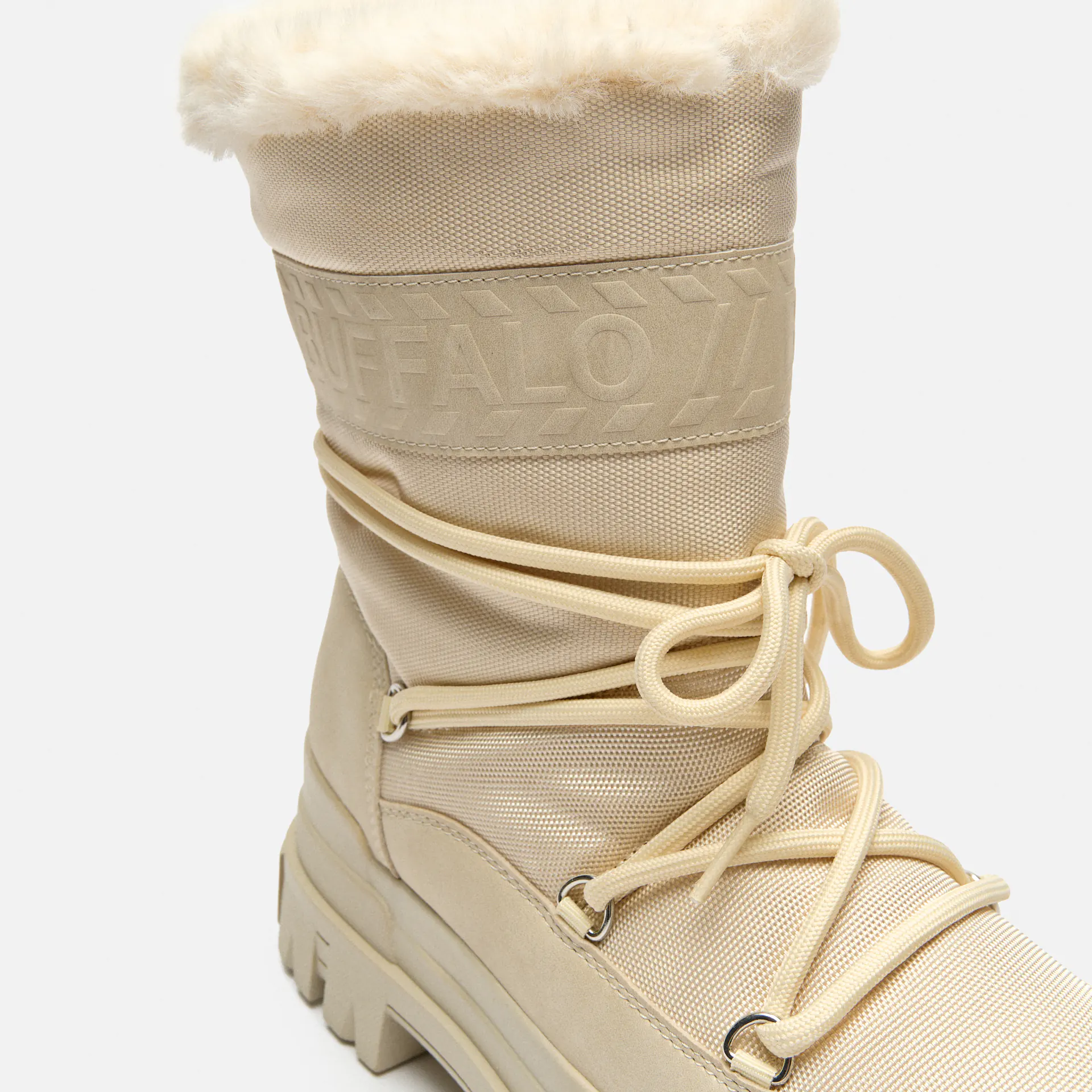 Buffalo Aspha Blizzard 2 Vegan Nylon/Nubuck Boots Cream