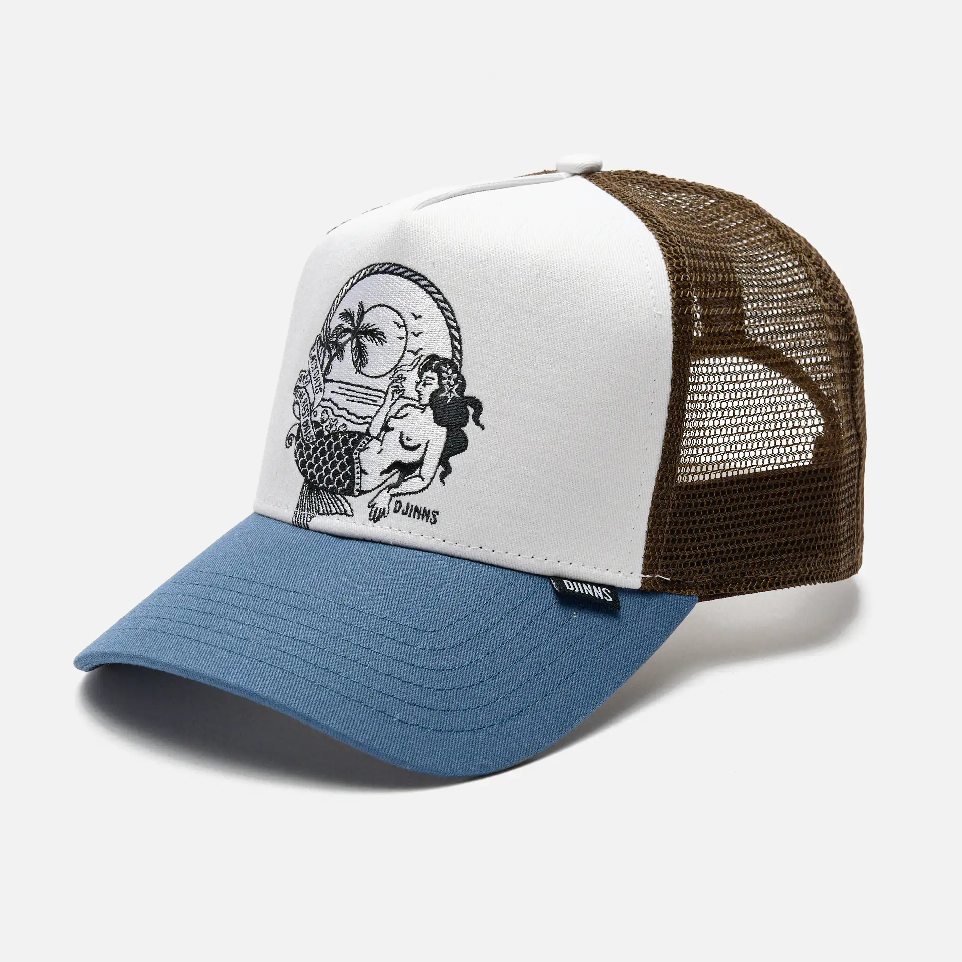 DJINNS Trucker Cap HFT Lazy Mermaid White/Navy/Brown