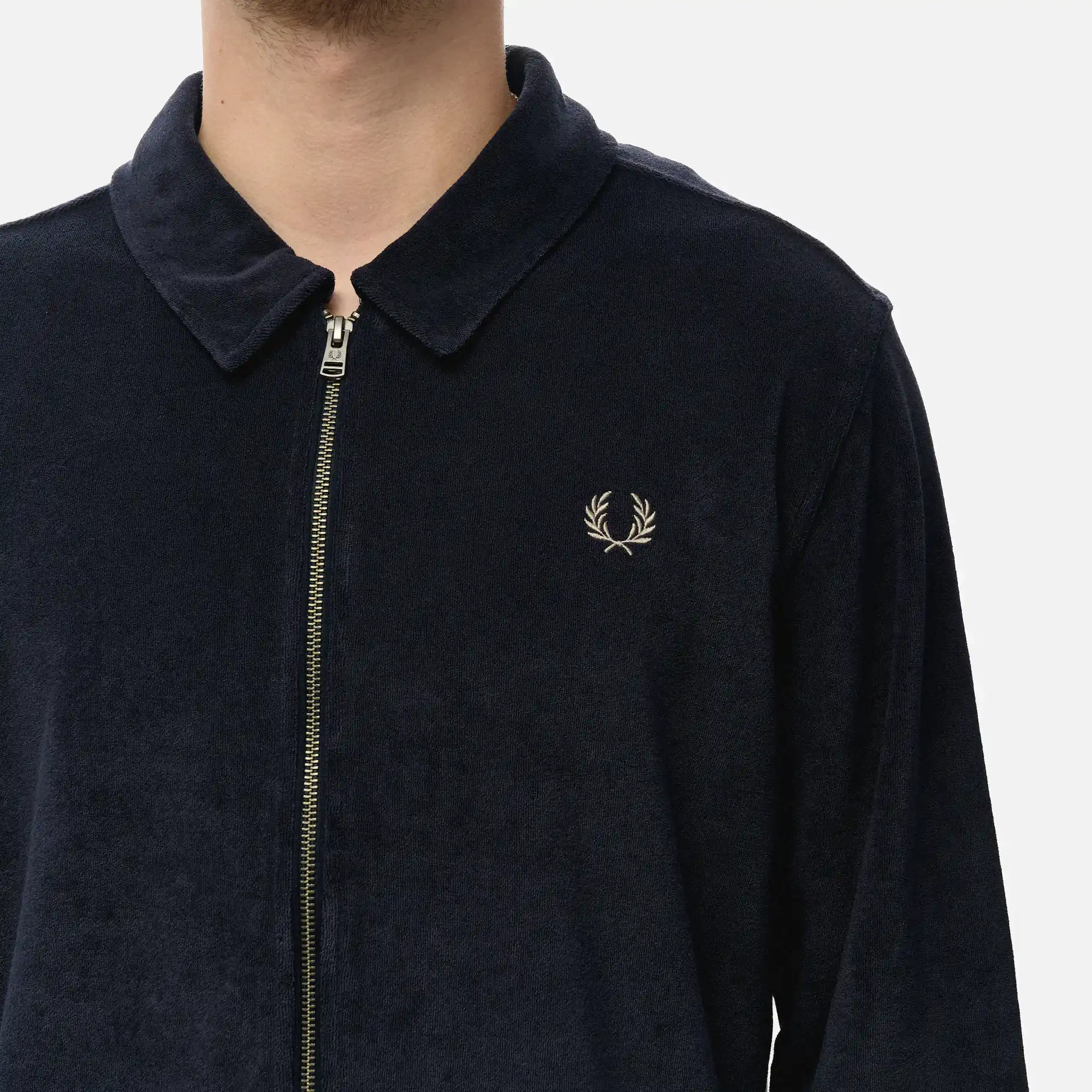 Fred Perry Towelling Overshirt Navy