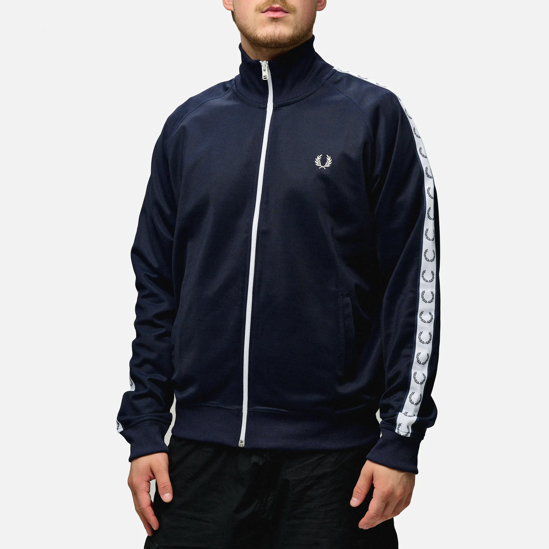 Fred Perry Taped Track Jacket Carbon Blue