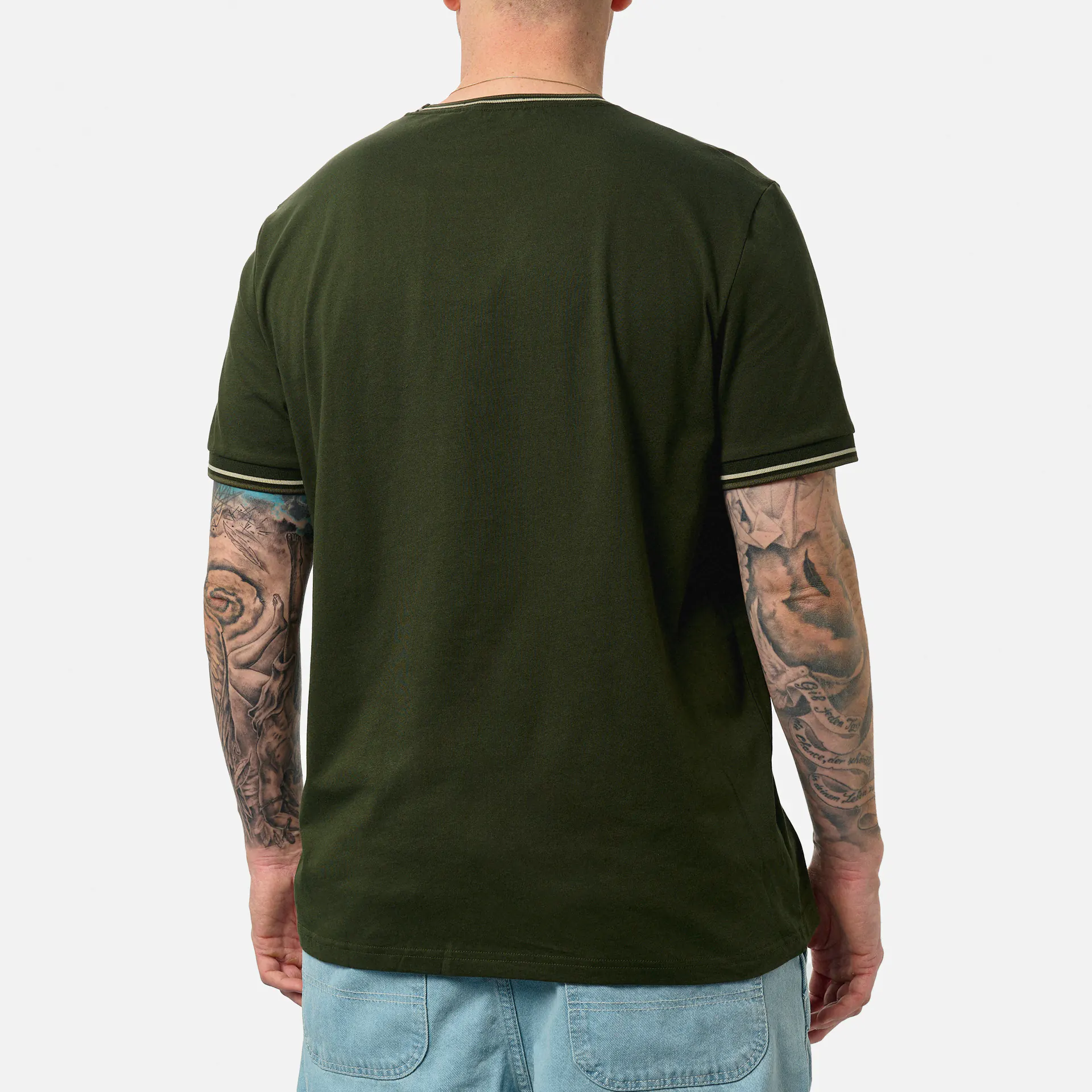 Fred Perry Twin Tipped T-Shirt Hunting Green/Light Oyster/Laurel Wreath Green