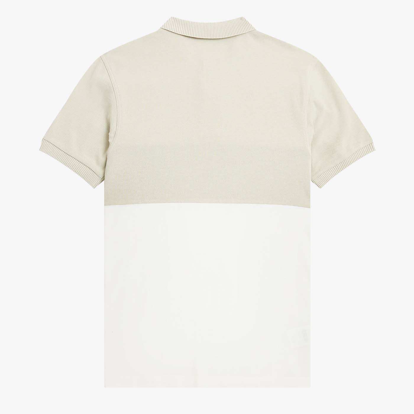 Fred Perry Embroidered Panel Polo Shirt Light Oyster