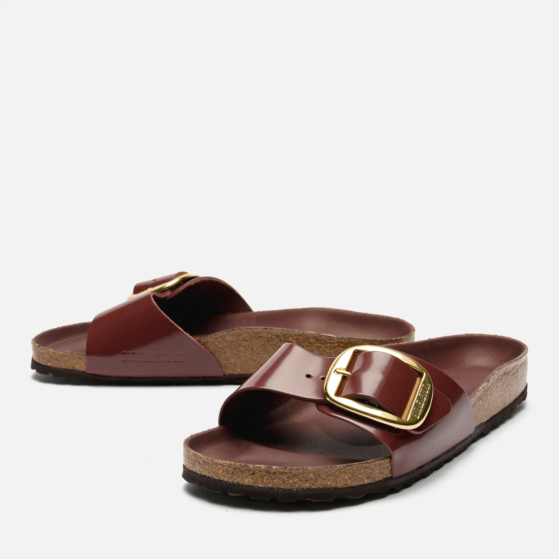 Birkenstock Madrid Big Buckle Sandals Narrow High Shine Chocolate