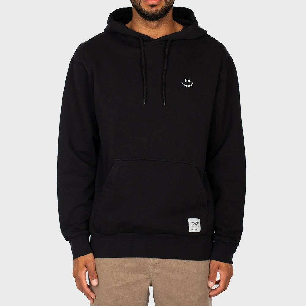 Iriedaily Grin Cat Embroidered Hoodie Black
