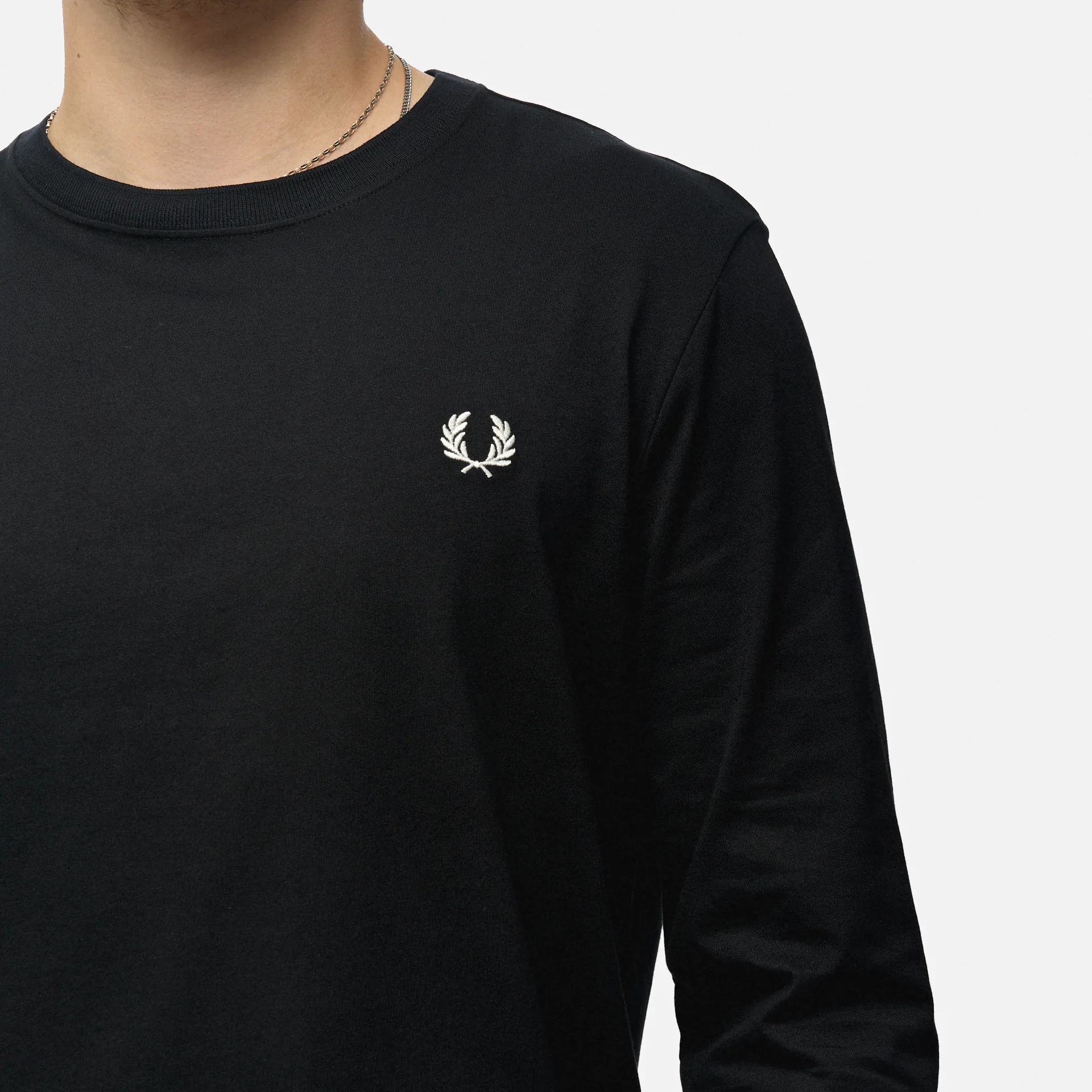 Fred Perry Long Sleeve Crew Neck T-Shirt Black