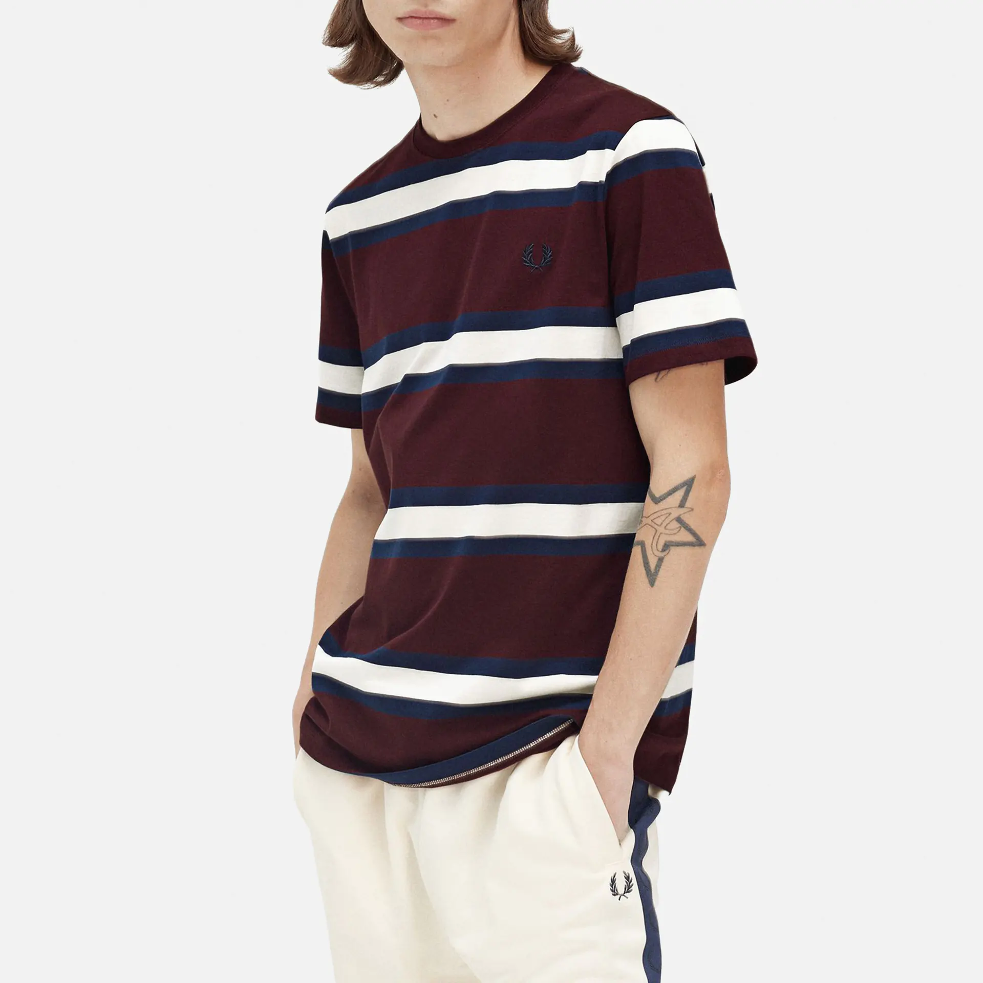 Fred Perry Bold Stripe T-Shirt Oxblood