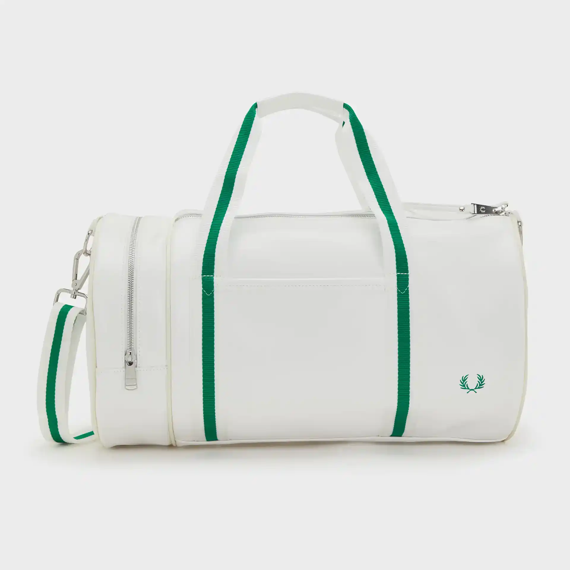 Fred Perry Classic Barrel Bag Snowwhite/Green