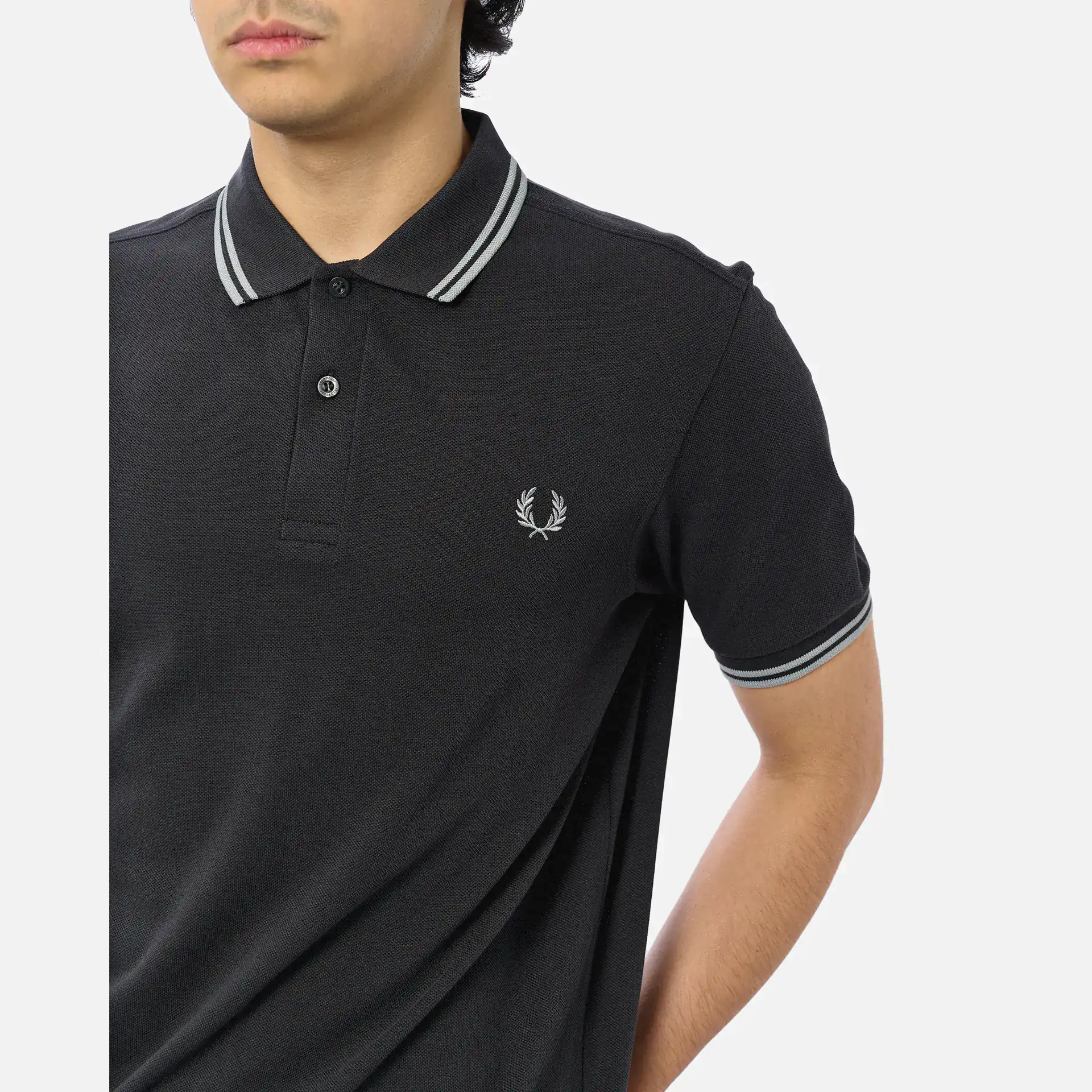 Fred Perry Twin Tipped Polo Shirt Anchor Grey/Limestone